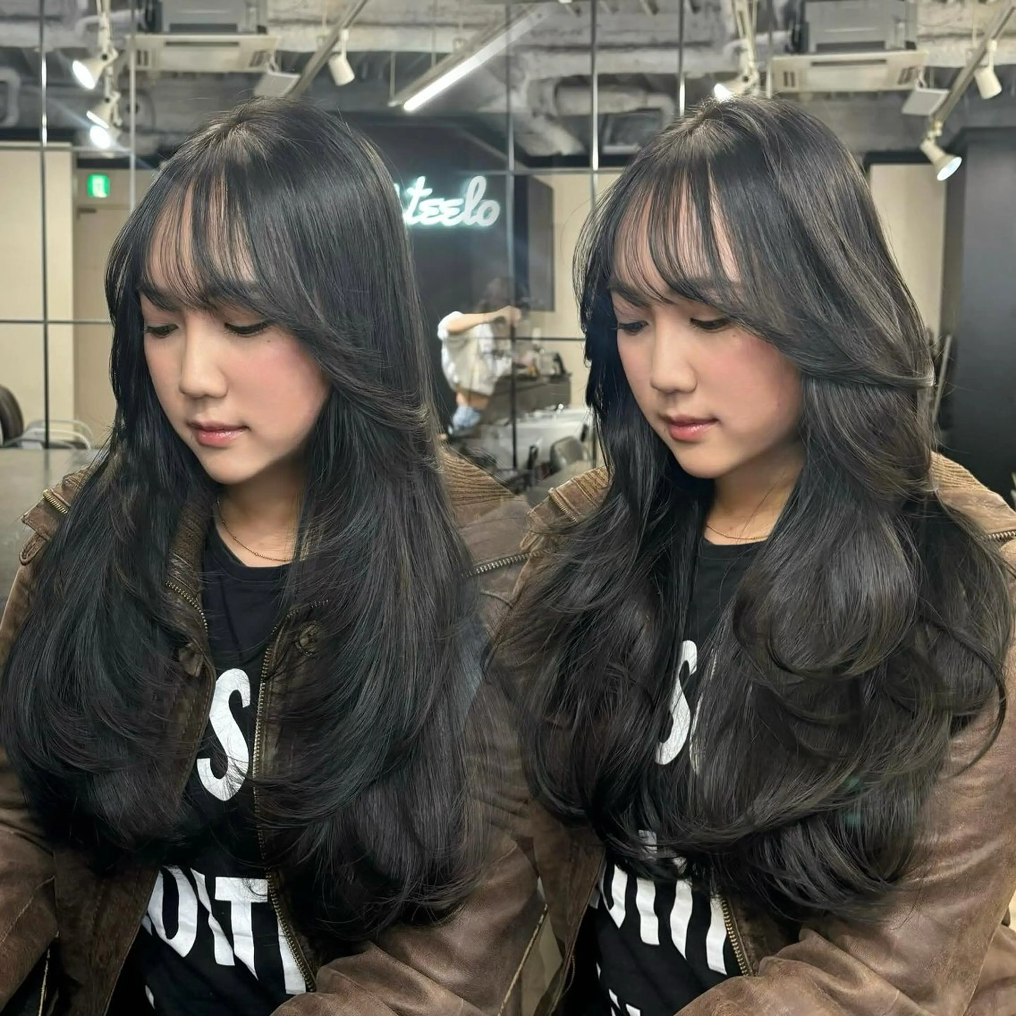 ロング カラー カット ヘアカラー トリートメント オリーブベージュ 🫒🩶Rianaのヘアスタイル