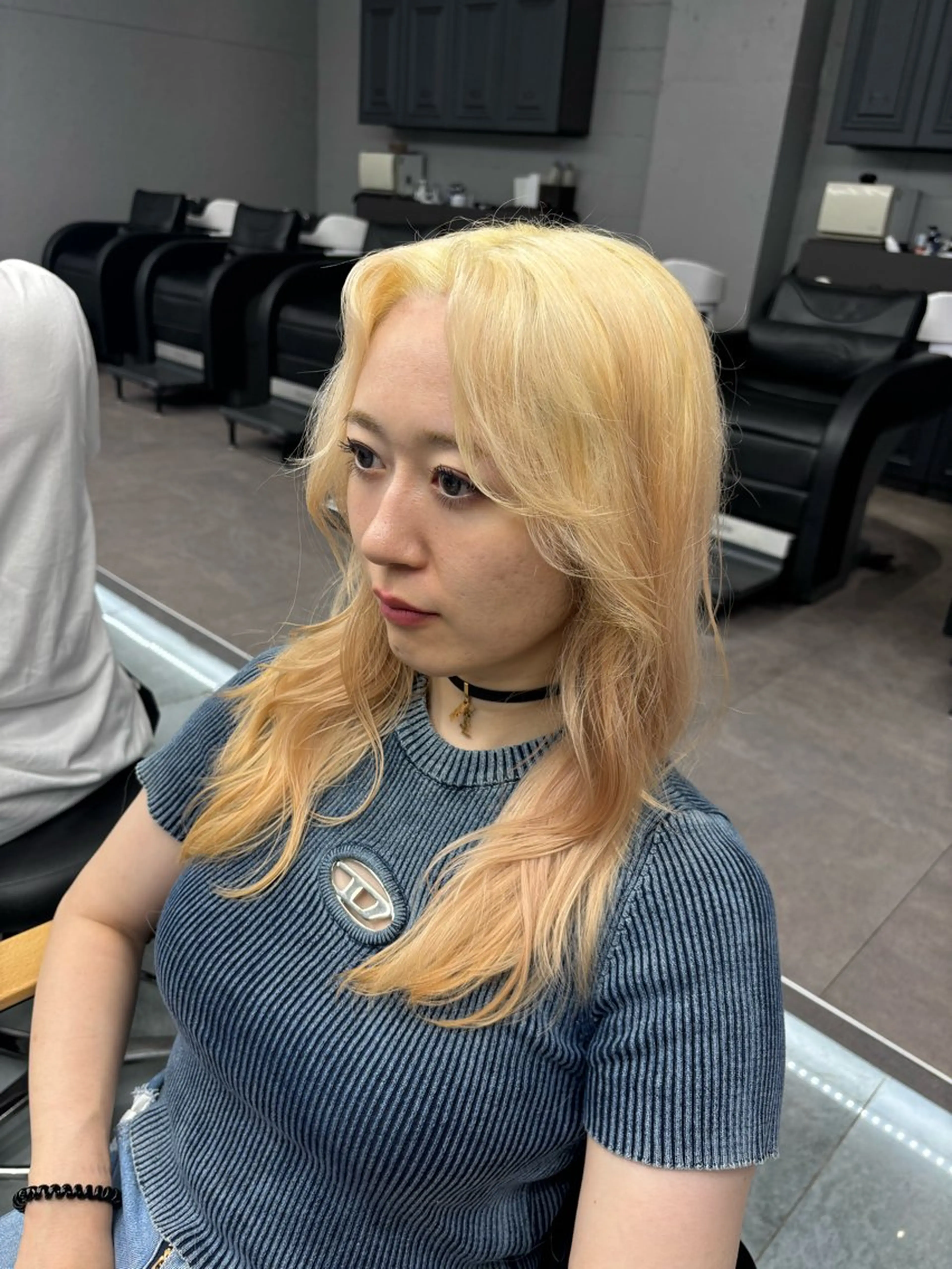 カラー ブロンド ヘアカラー メンズパーマ/韓国 ヘア/Mino🤍のヘアスタイル