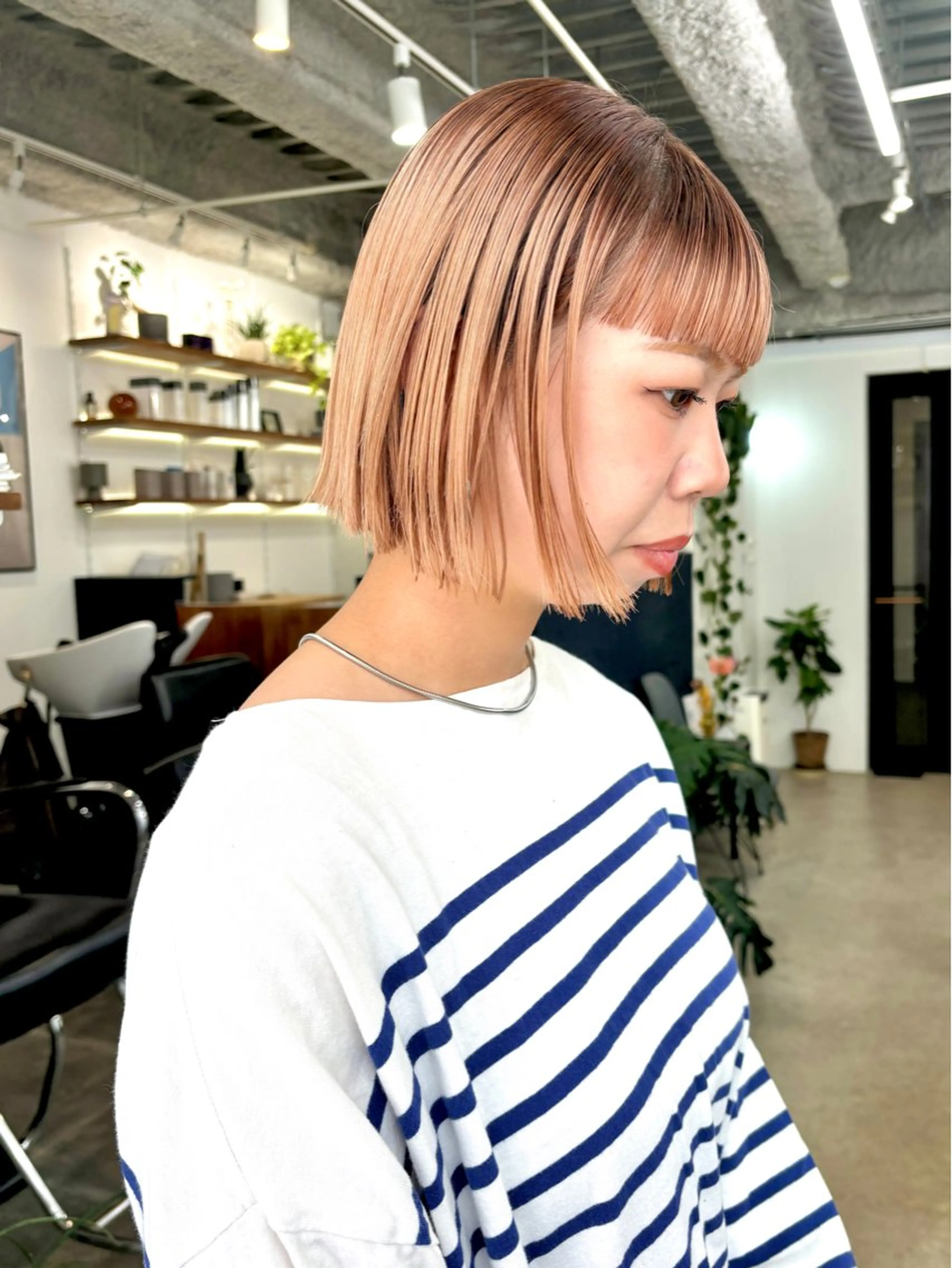 ショート ピンクブラウン ピンクラベンダー ボブ 暖色カラー/天神/ ヘイマサクラのヘアスタイル