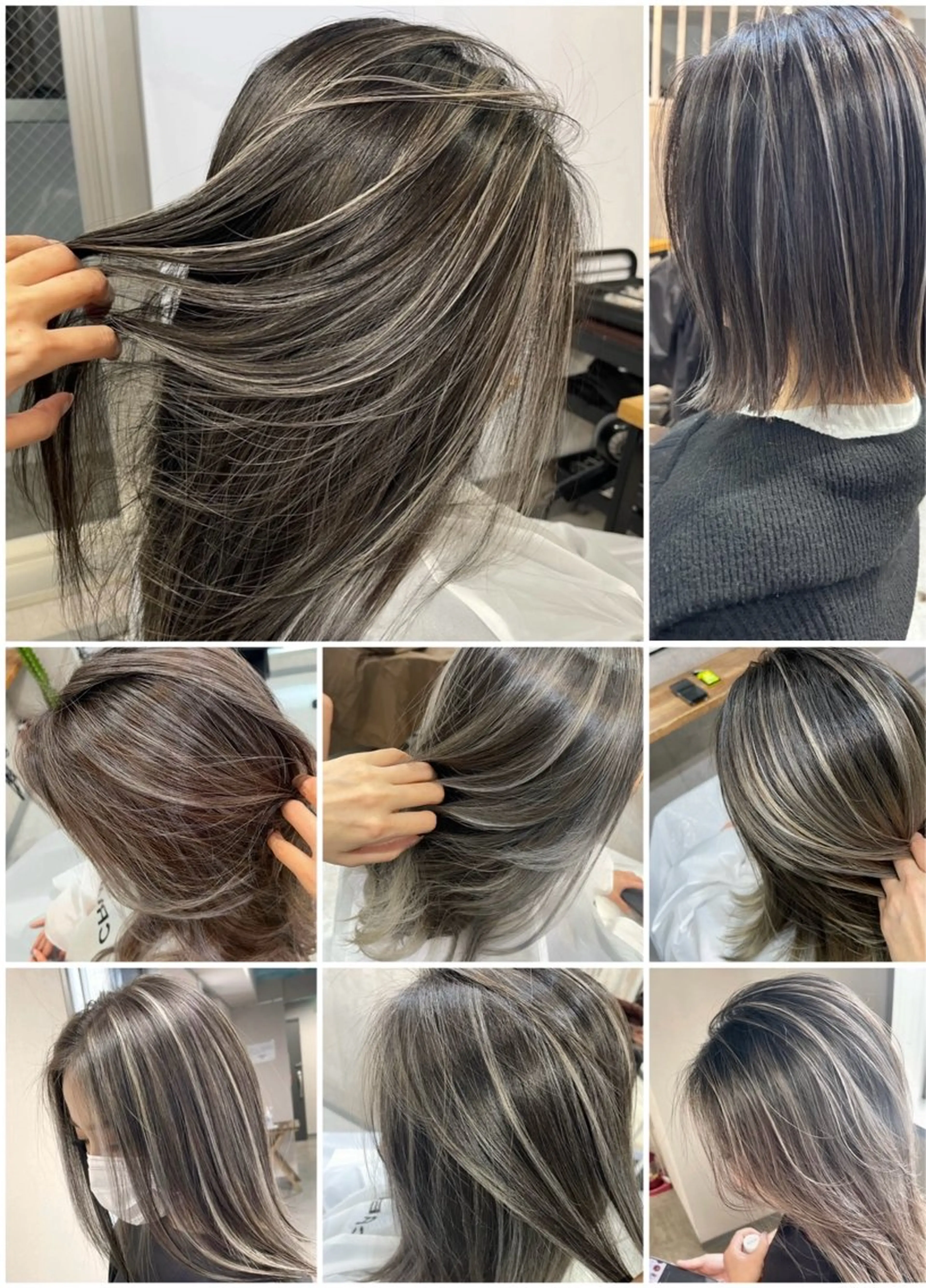 ミディアム カラー デザインカラー グラデーションカラー ハイライトカラー ハイライト カット ヘアカラー PARK by CREAM所属・松井那津子 /ハイライトブリーチのヘアスタイル