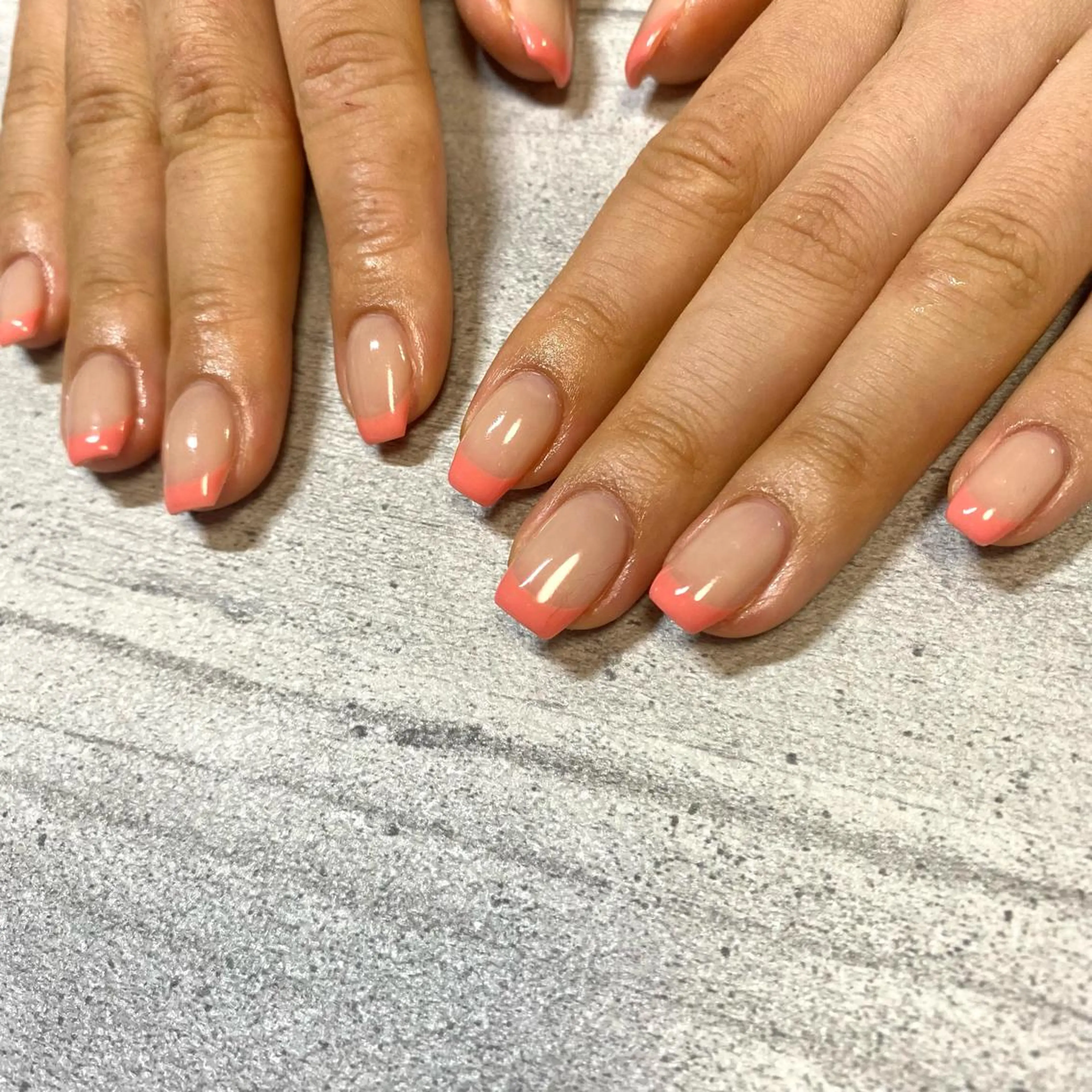 ショート カラー パーマ ヘアアレンジ メンズ キッズ ネイル マツエク・マツパ アイブロウ ベージュカラー フレンチネイル ハンドネイル ハンドケア 今福鶴見ネイル 8(ｴｲﾄ)のネイルデザイン