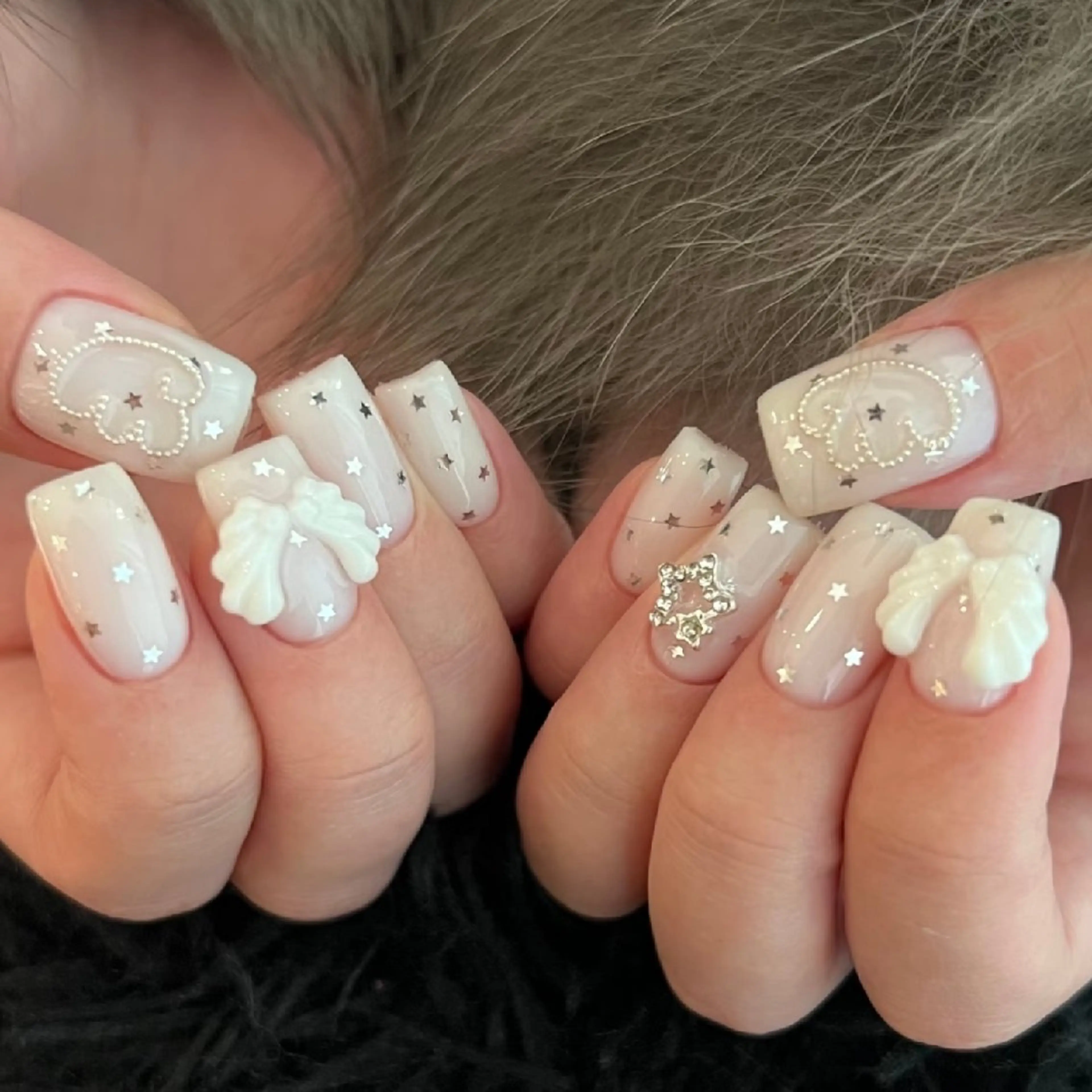 ネイル キラキラネイル ミラーネイル 持ち込み オフィスネイル シンプルネイル Omina nail オミナのネイルデザイン