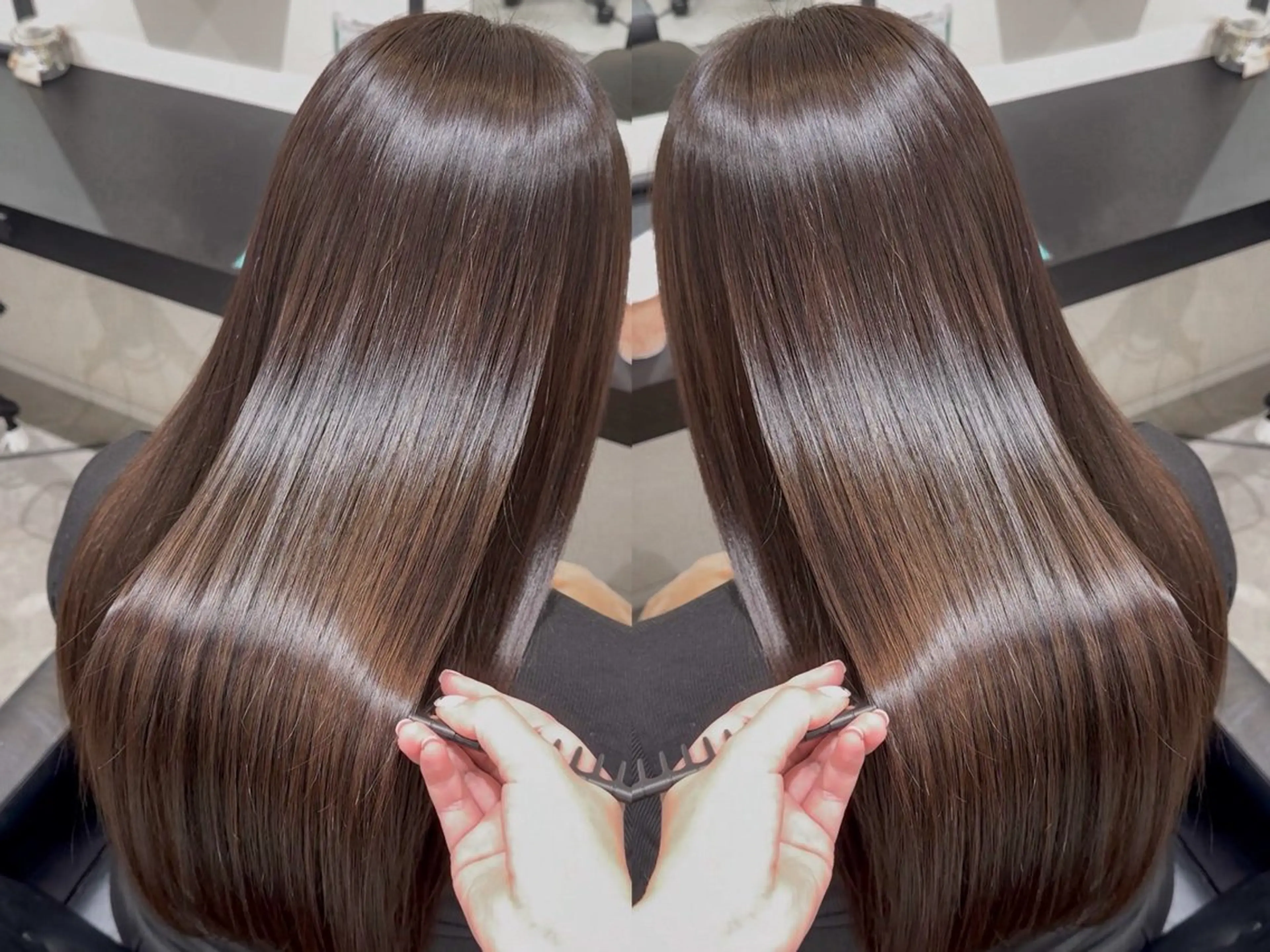 ロング 縮毛矯正 丸尾 沙弥香のヘアスタイル