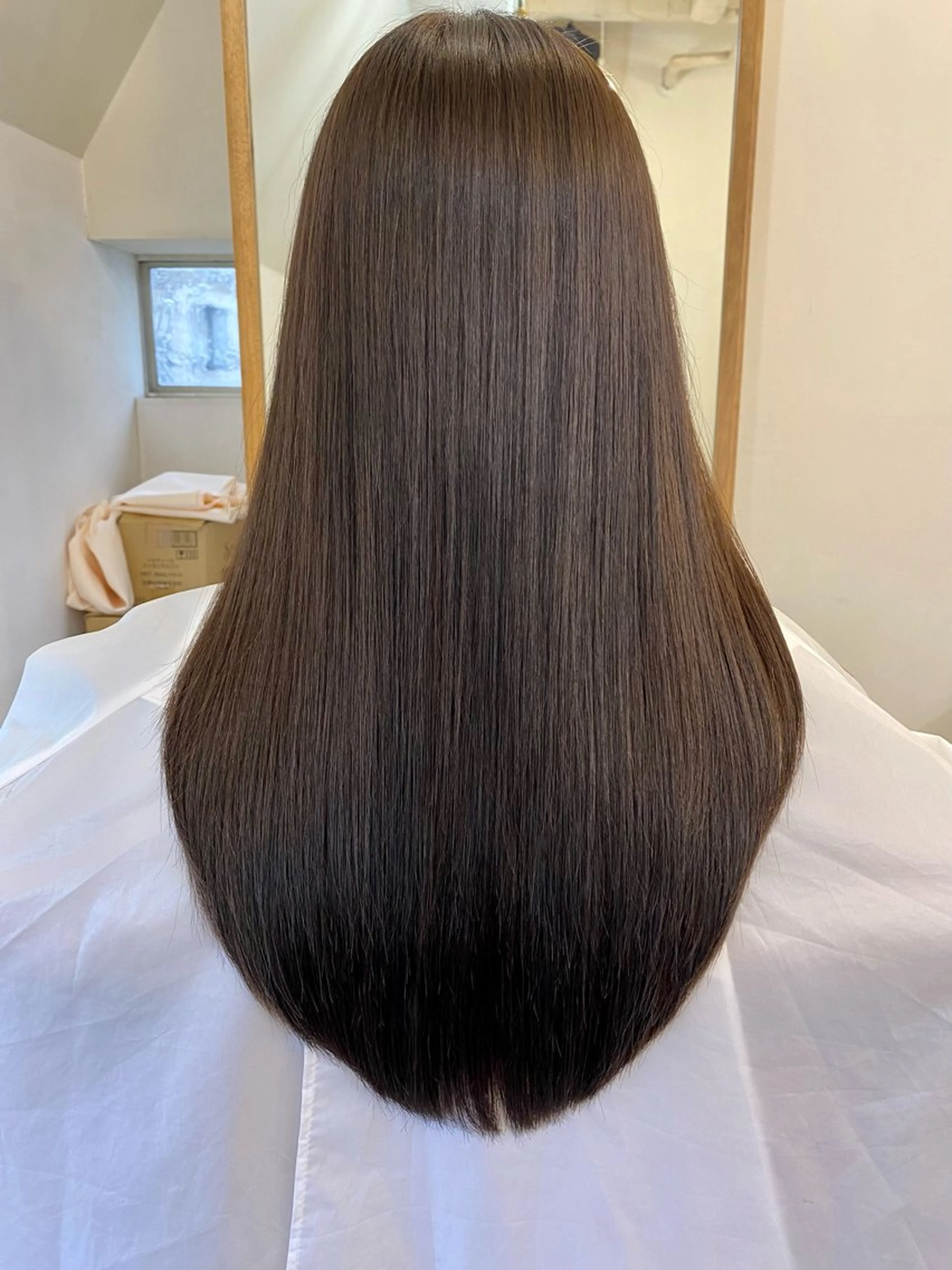 ロング カット 縮毛矯正 千 田のヘアスタイル