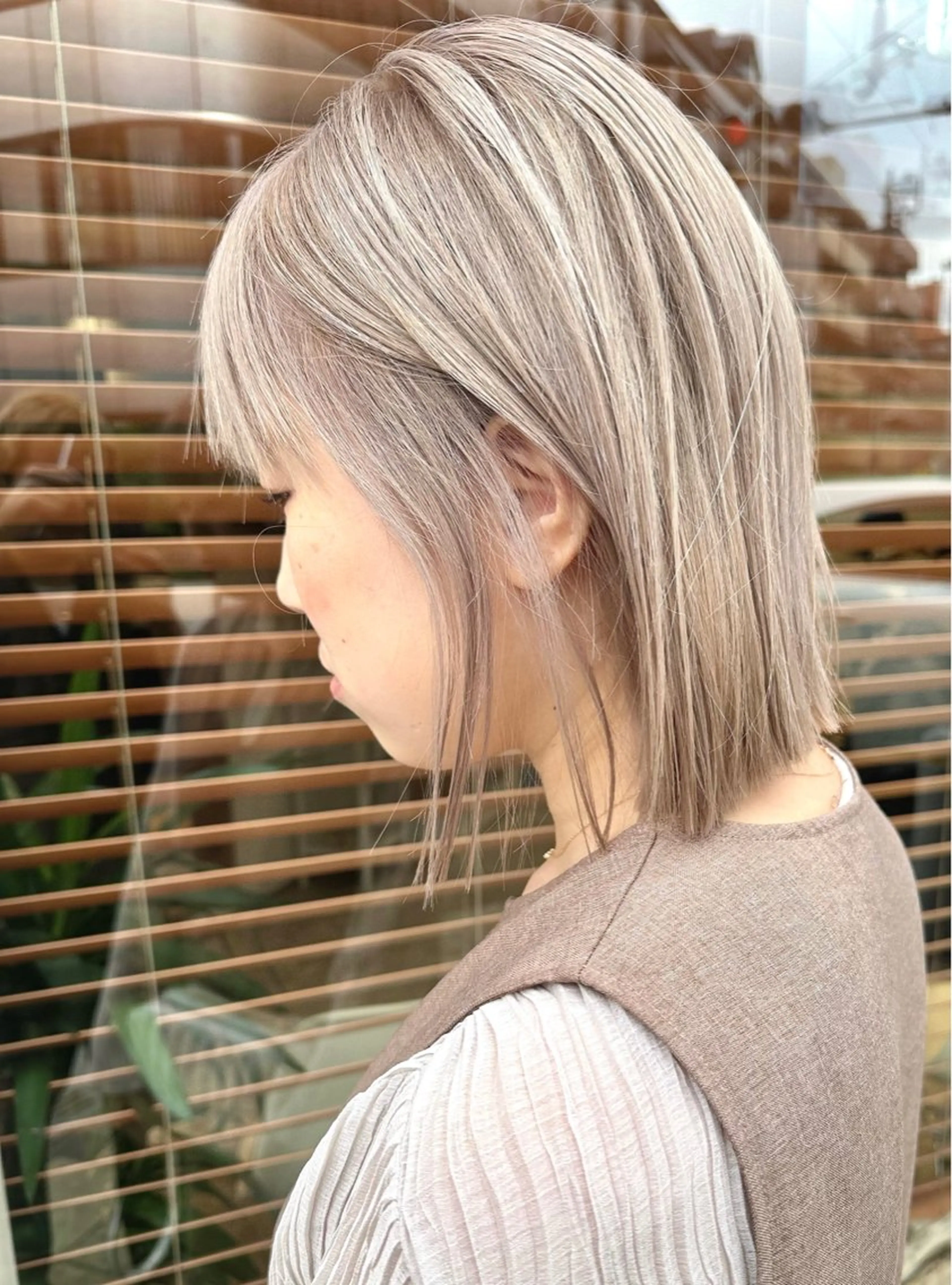 ミディアム カラー ヘアカラー MEGU💓艶髪 レイヤー💓韓国風のヘアスタイル