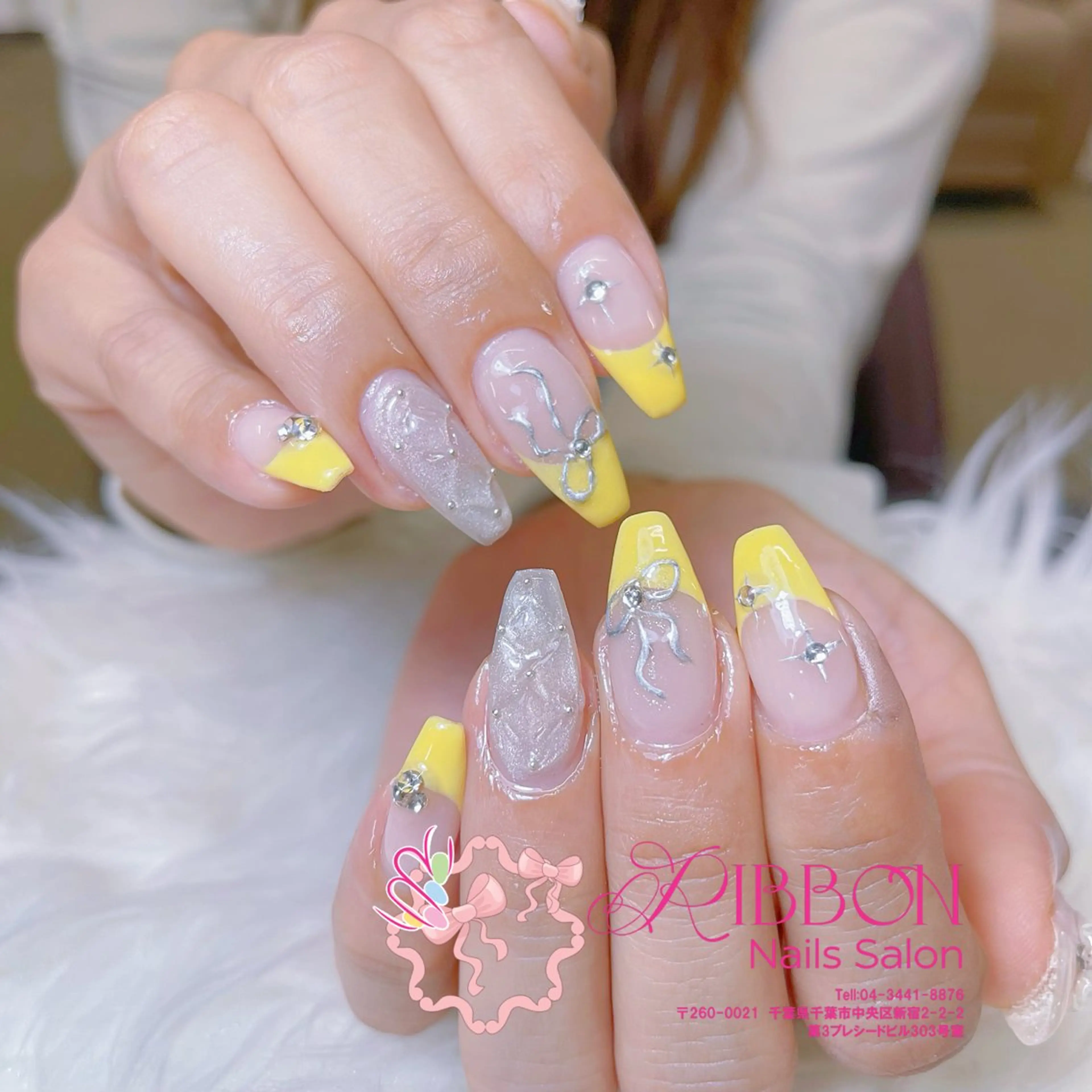 ネイル フレンチネイル ジェルネイル マグネットネイル 持ち込み ニュアンスネイル ハンドネイル Ribbonnail salonのネイルデザイン