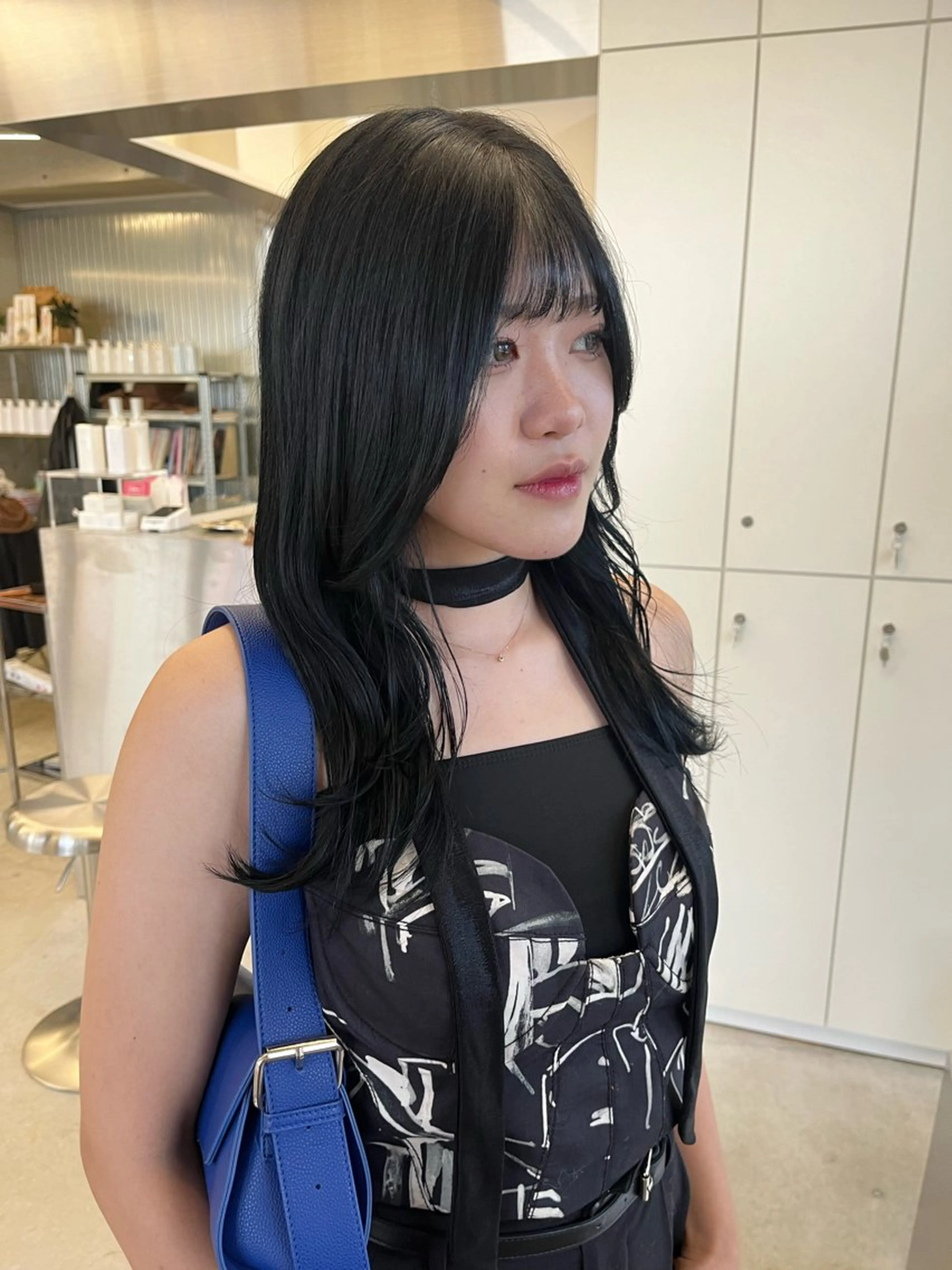 ロング カラー 黒髪 ブルーカラー ブルーブラック YUIMARL岡山店 YUNOKA🦋🫧のヘアスタイル