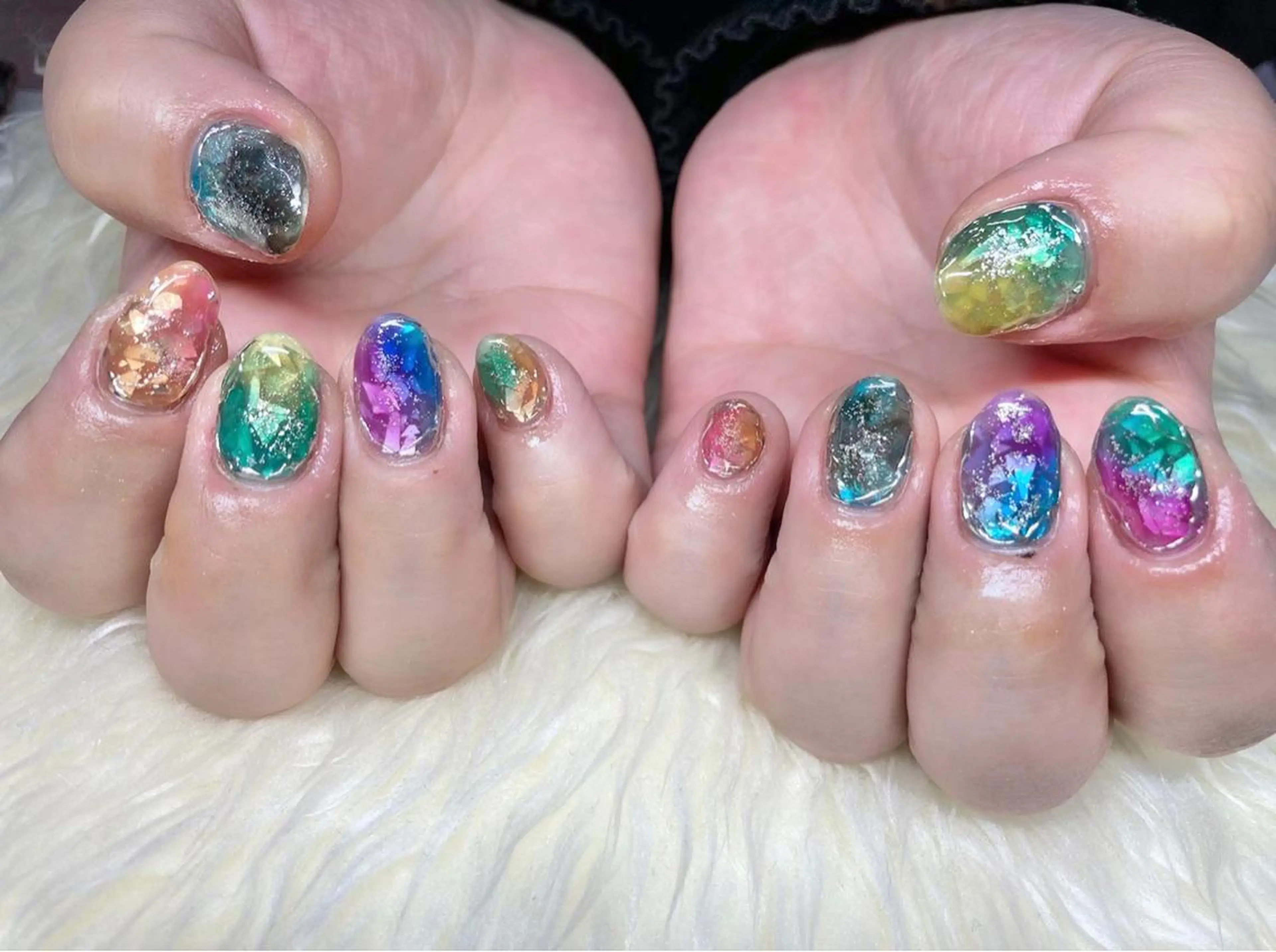 ネイル ジェルネイル 韓国ネイル ニュアンスネイル パラジェル 冬ネイル ハンドネイル Nail&eye Belire 新宿のネイルデザイン