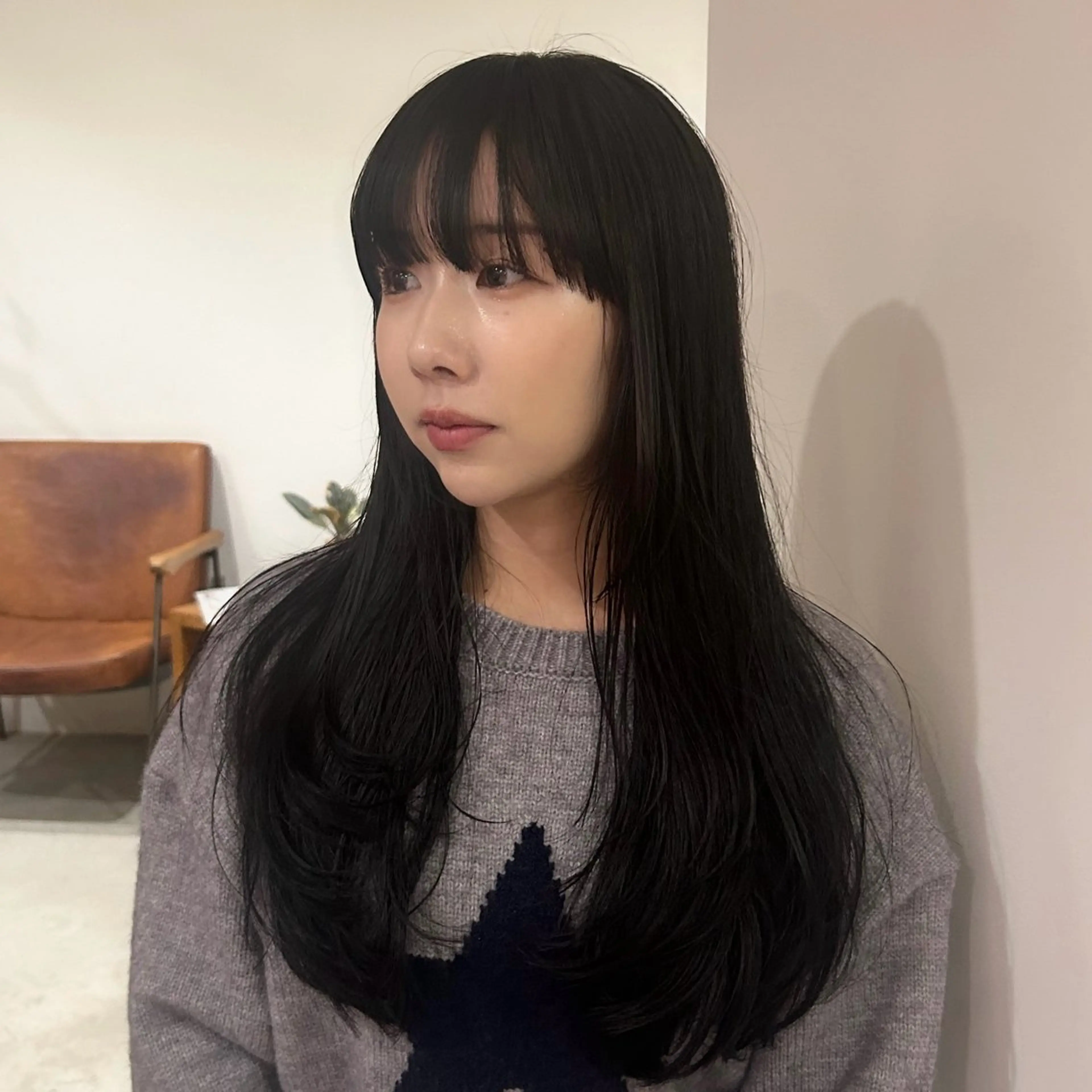 ロング カラー キッズ 顔まわりレイヤー レイヤーカット カット nana/ボブ/ レイヤー/梅田のヘアスタイル