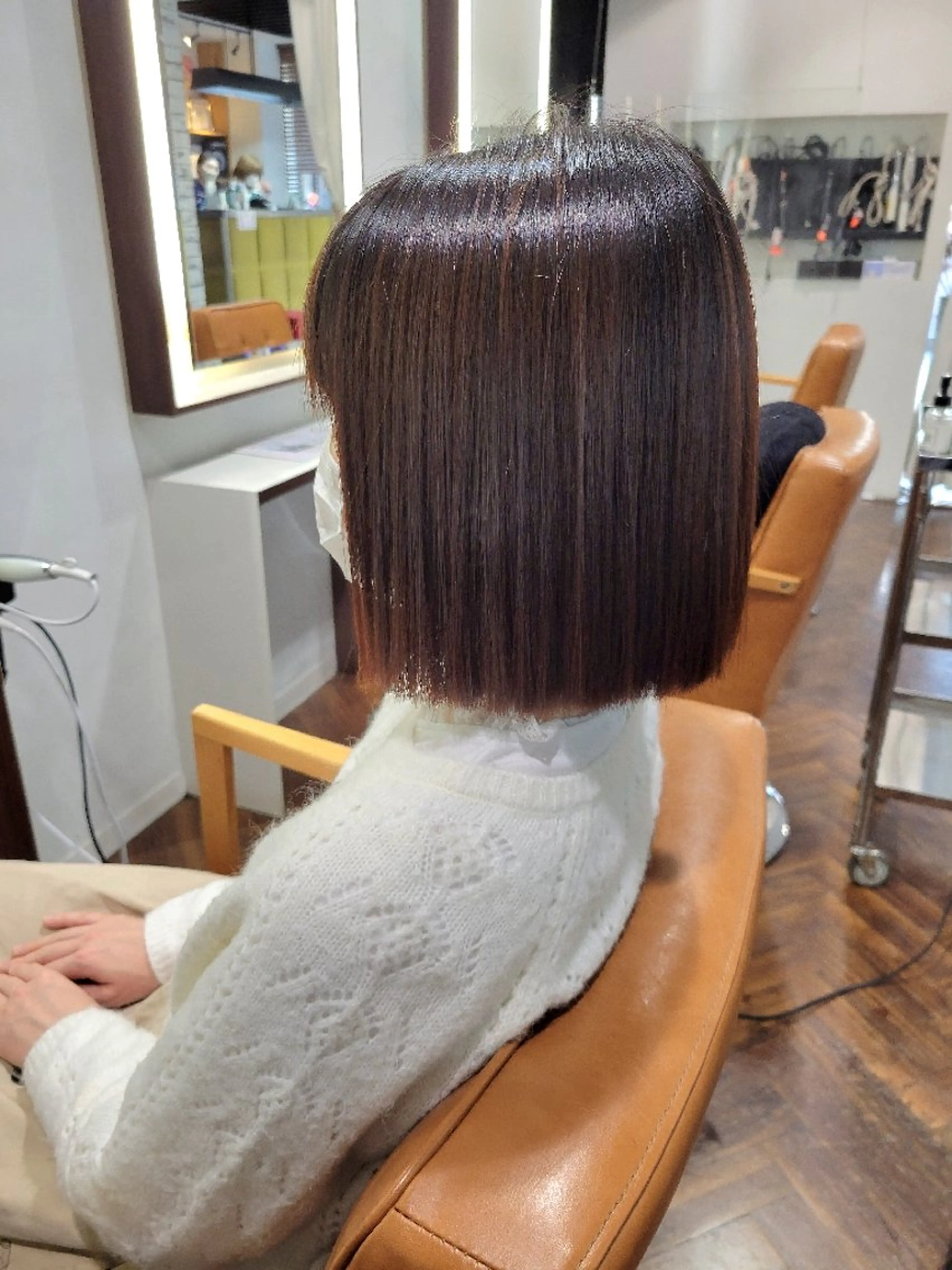 ミディアム ミディアムパーマ ボブ 酸性ストレート 🌟美髪🌟艶髪🌟 髪質改善🌟中城晴美のヘアスタイル