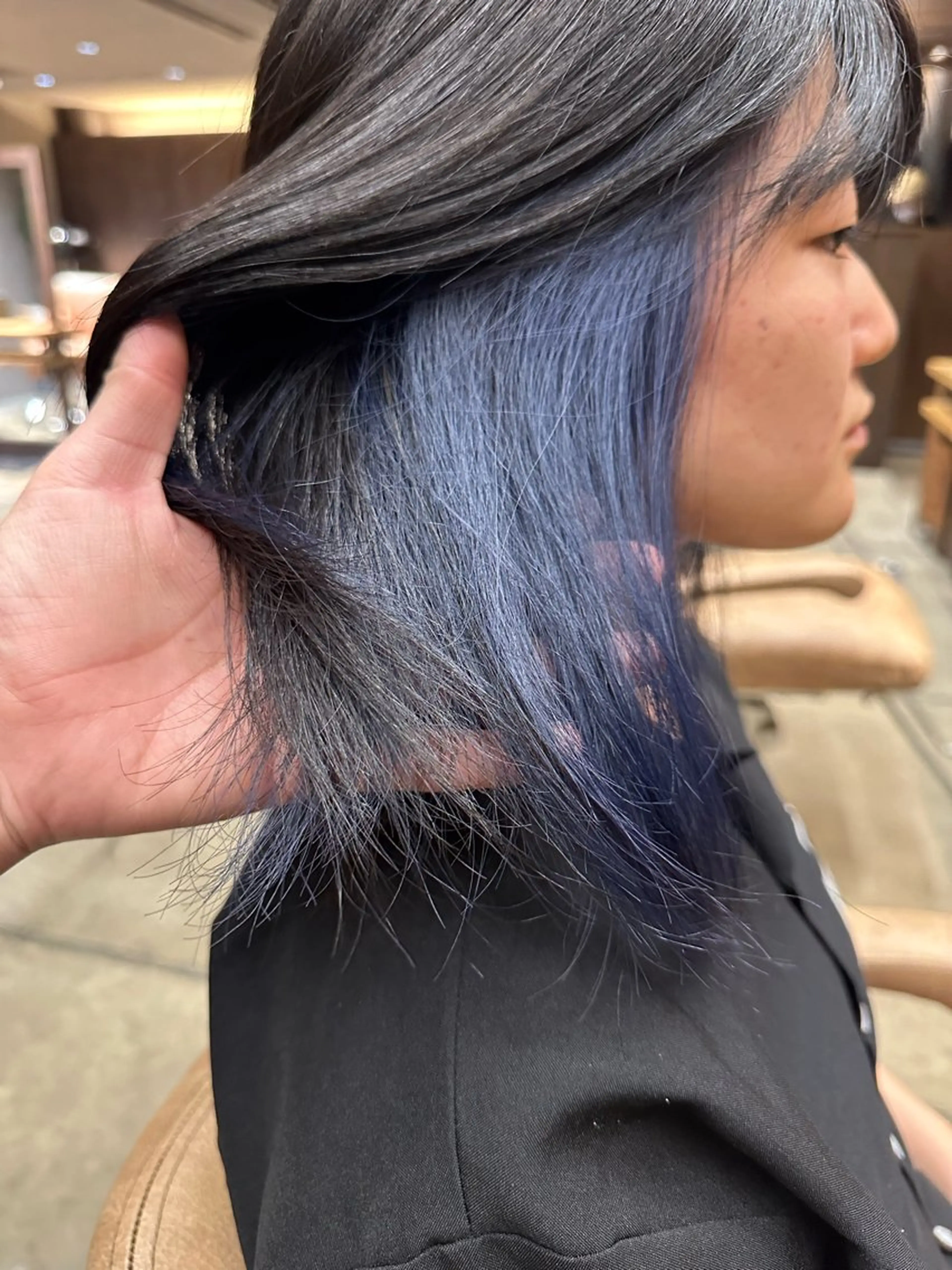 セミロング カラー ブルーカラー ヘアカラー トリートメント 似合わせ松本 容政のヘアスタイル