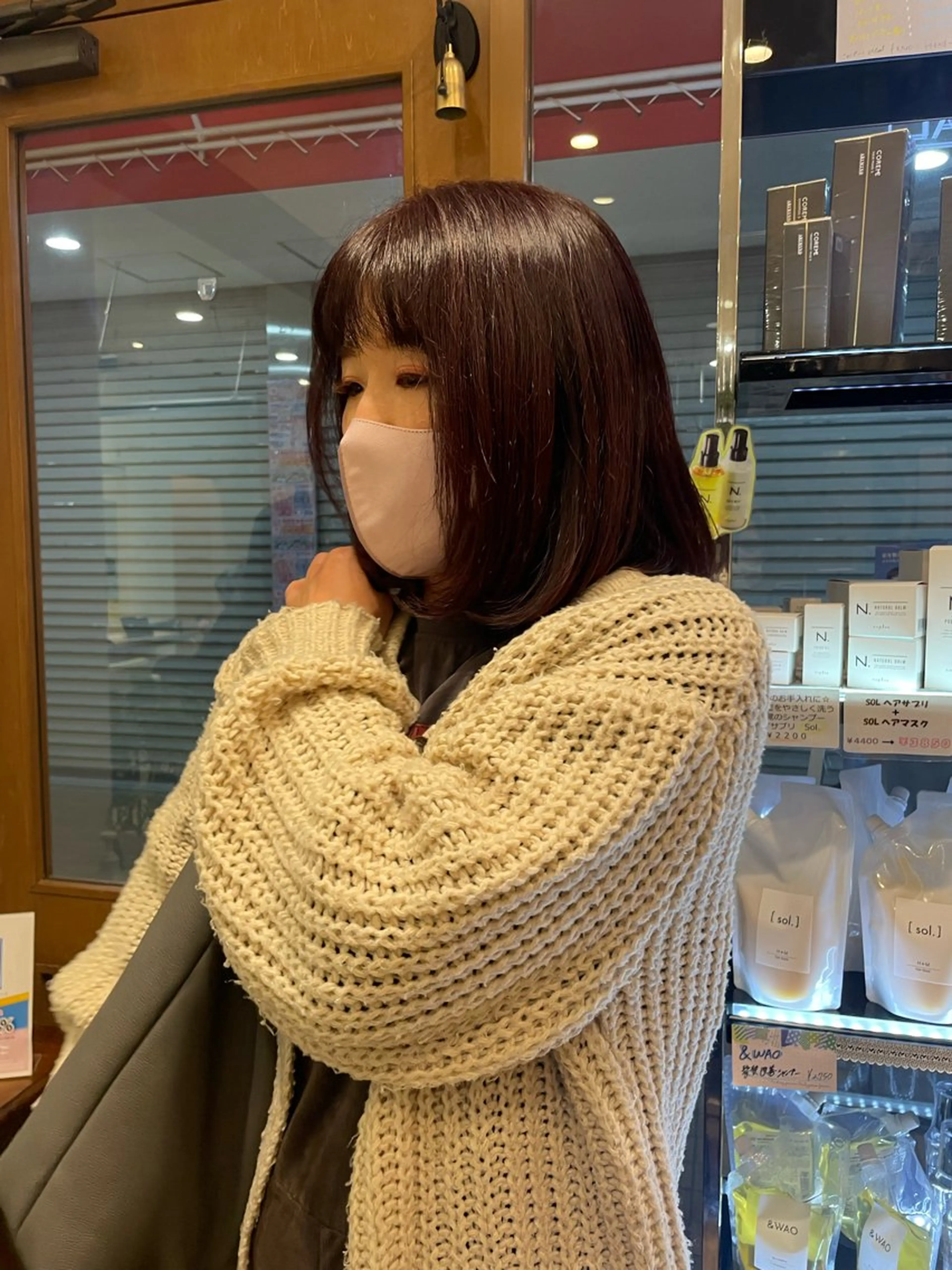 ミディアム カラー ブラウンカラー ピンクカラー ピンクブラウン 髪質改善/Bloss om🌷高橋沙衣のヘアスタイル