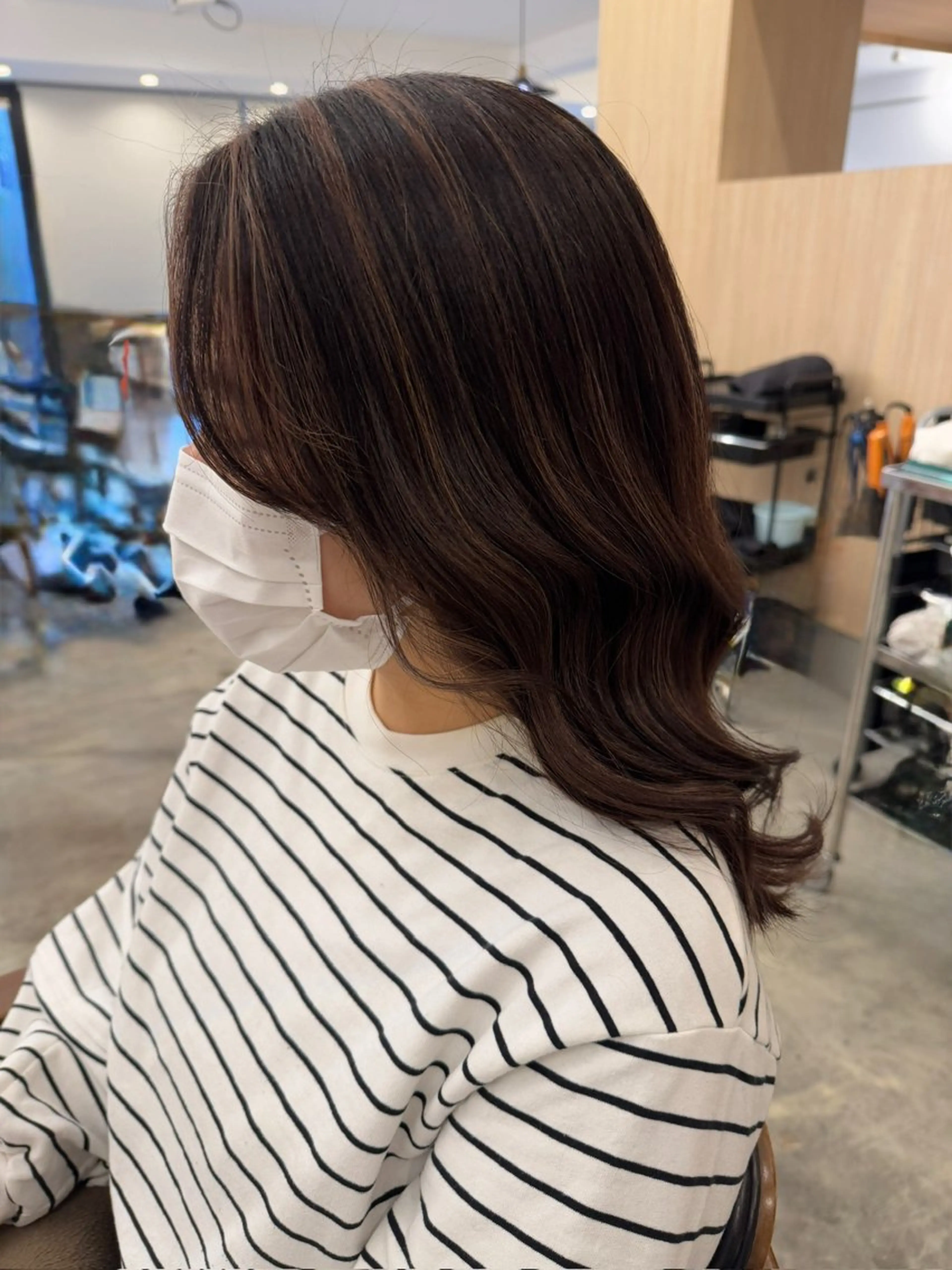 ミディアム ハイライト カット ヘアカラー 💖ASUKA 💜/透明感カラーのヘアスタイル