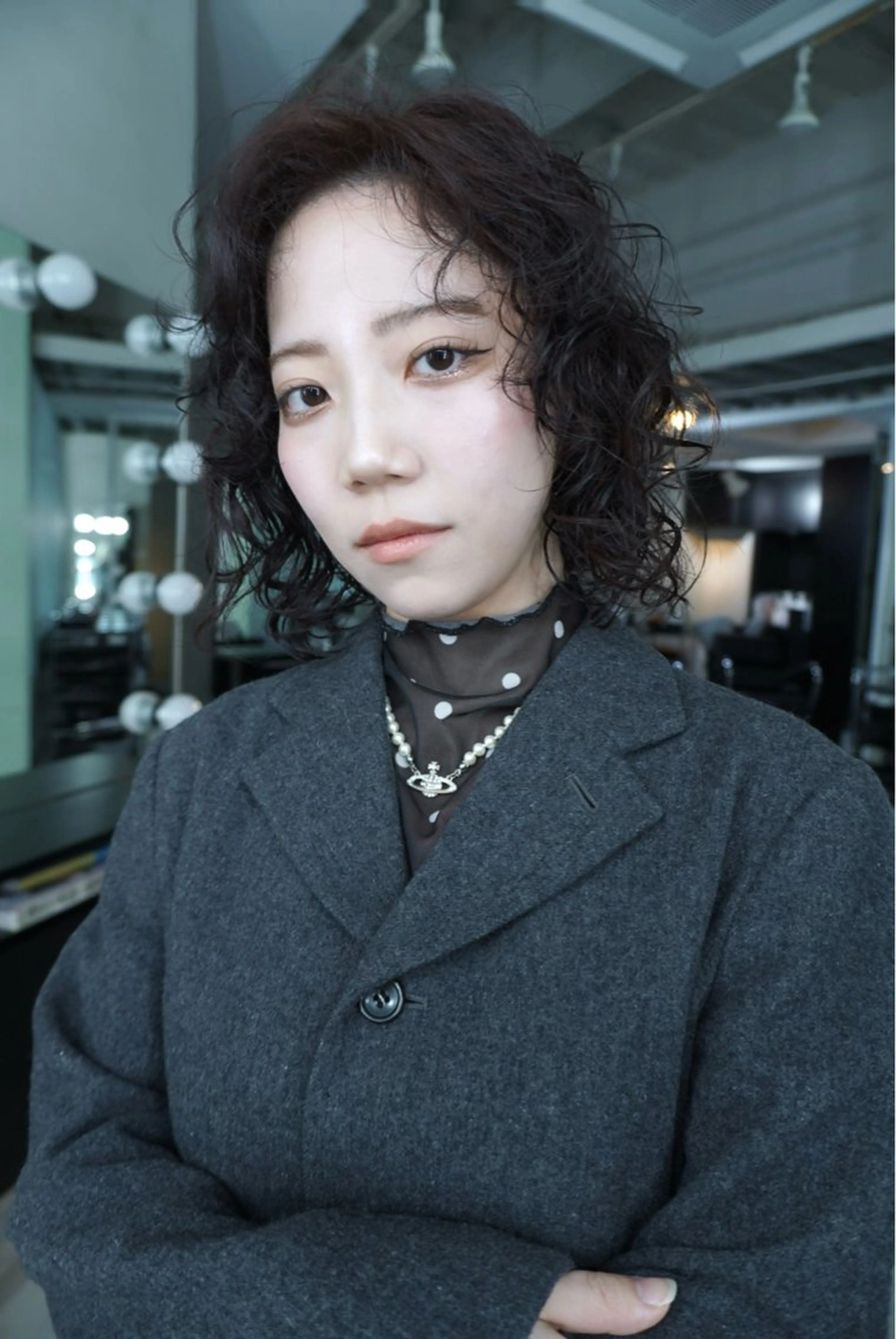 ミディアム カラー パーマ MIYU/ニュアンス /ケアブリーチカラーのヘアスタイル