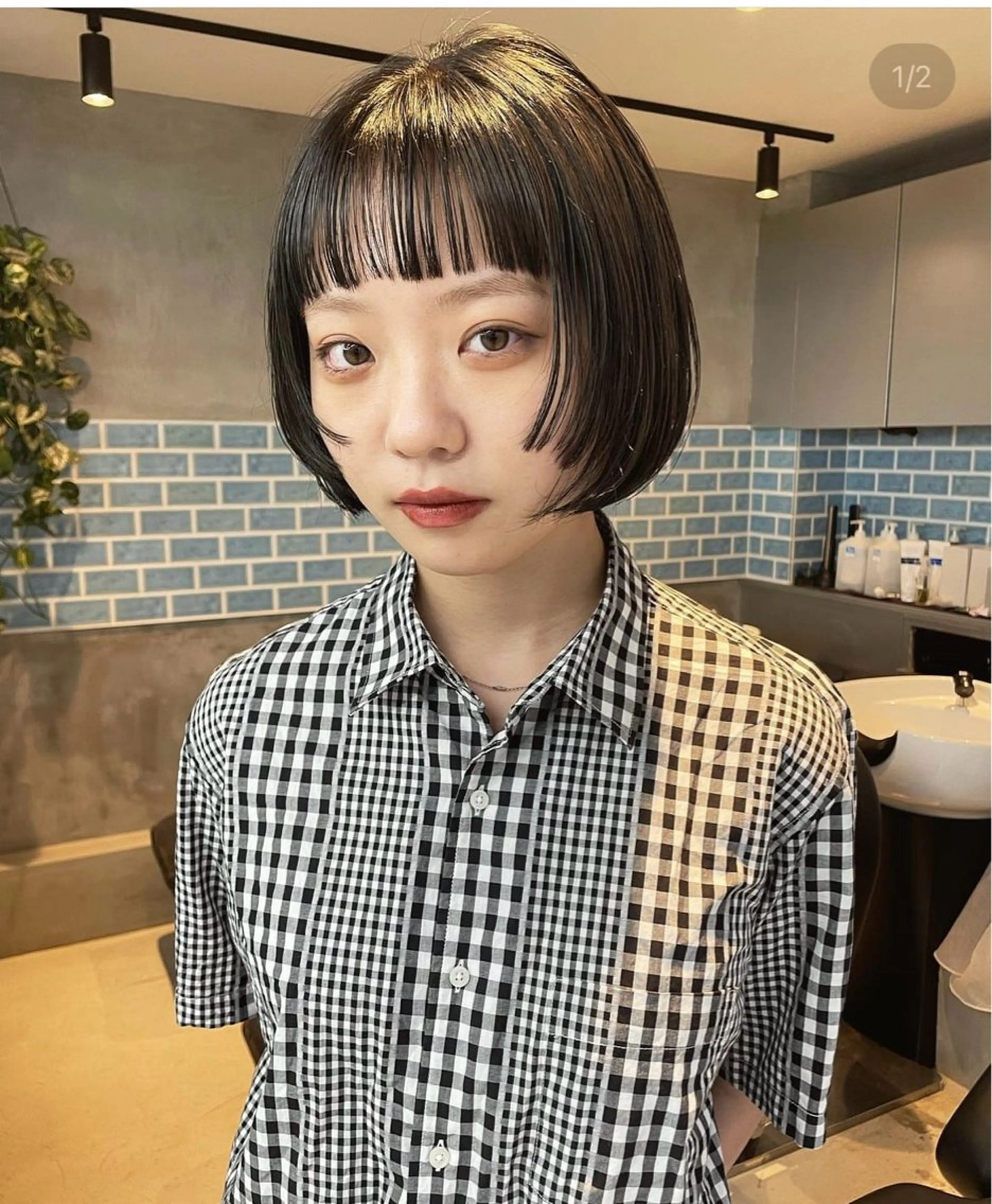 ショート カラー パーマ 艶感カラー💫 りょお🫧のヘアスタイル