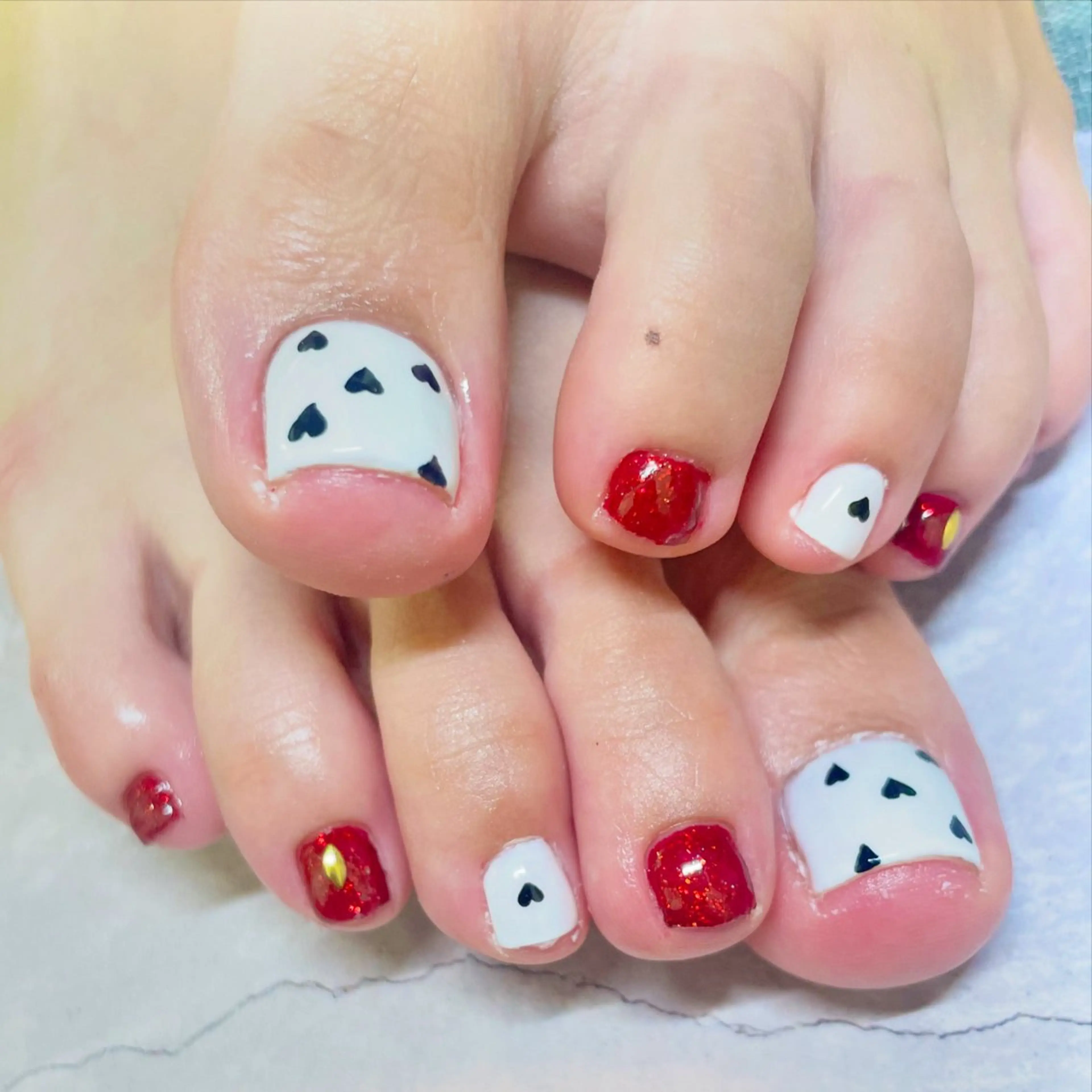 ネイル フットネイル ハート 持ち込み 赤色 Elm beauty salonのその他イメージ