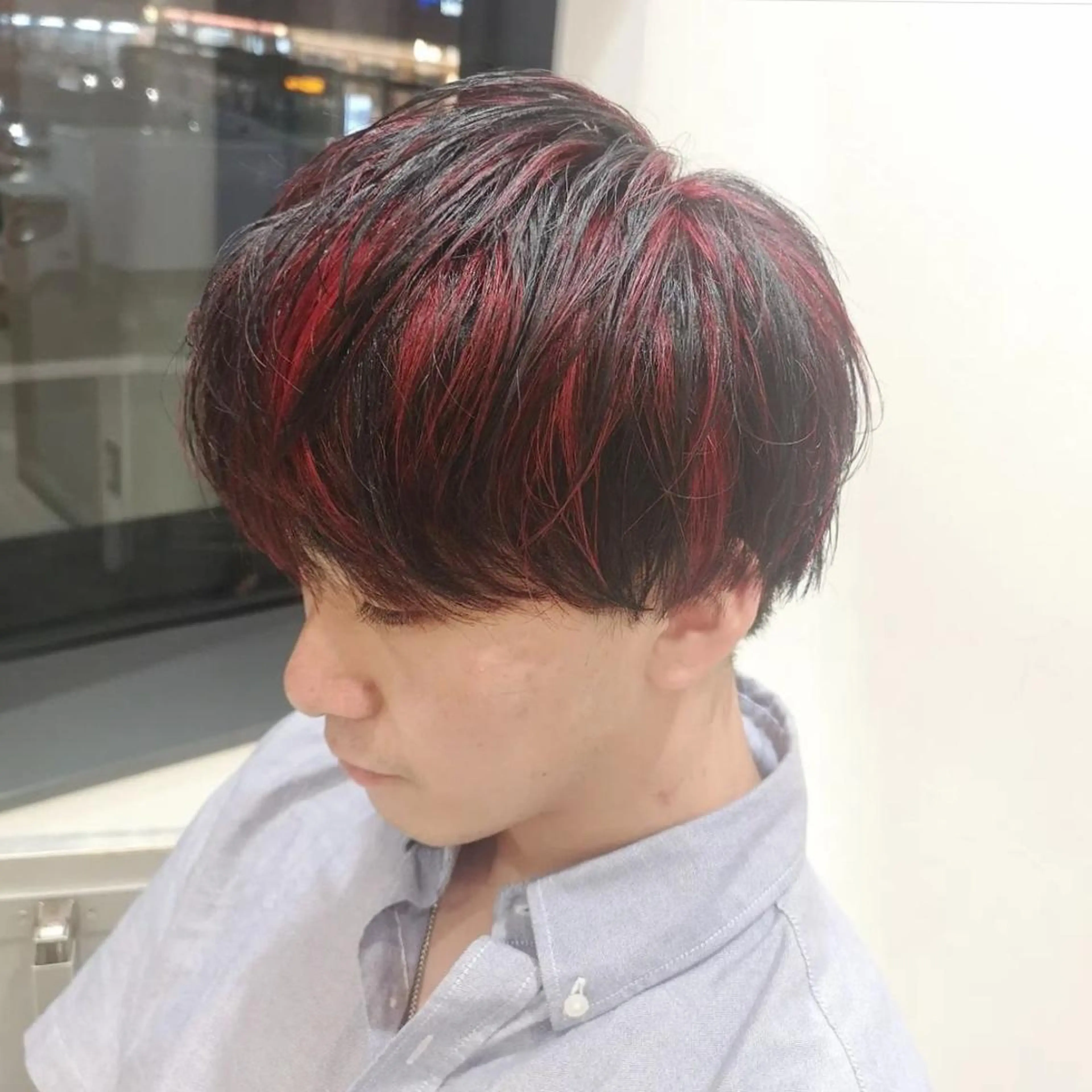 メンズ カラー 渡辺 愛枝/艶カラー🩵のヘアスタイル