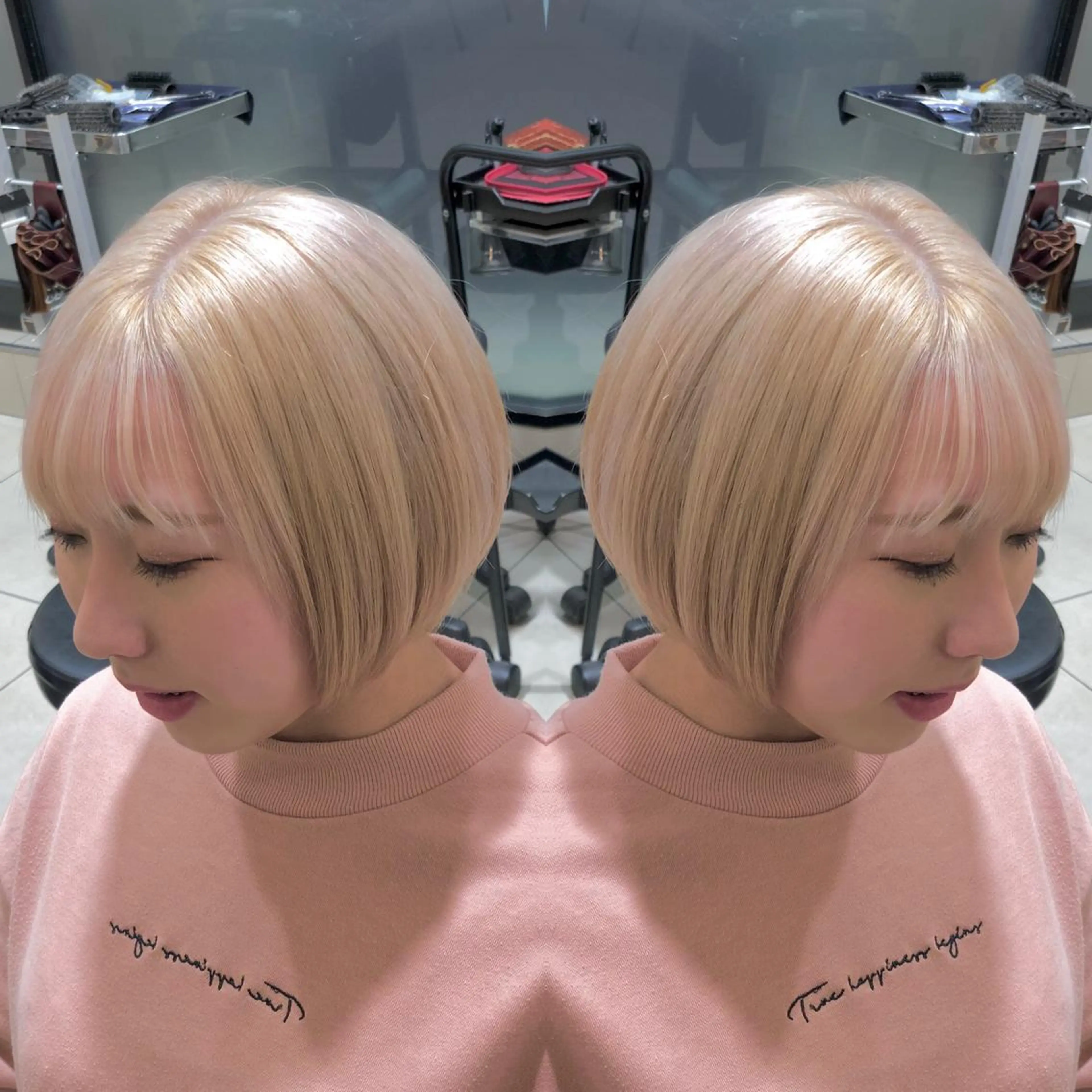 ショート カット ヘアカラー トリートメント Y Uのヘアスタイル