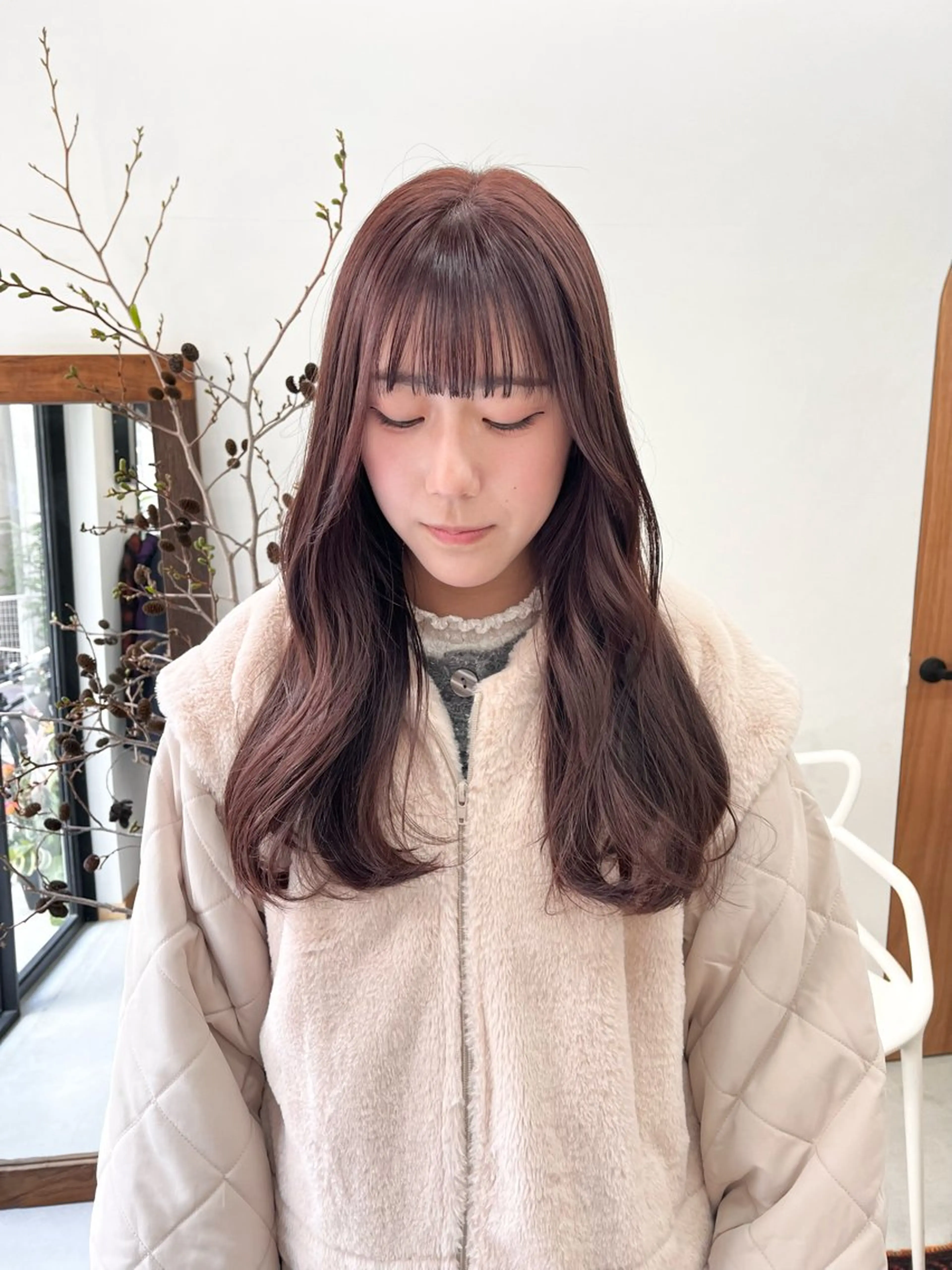 ロング カラー ヘアアレンジ ブリーチ ダブルカラー ブリーチなしカラー ena/ブリーチなし 透明感・レイヤー🎀のヘアスタイル