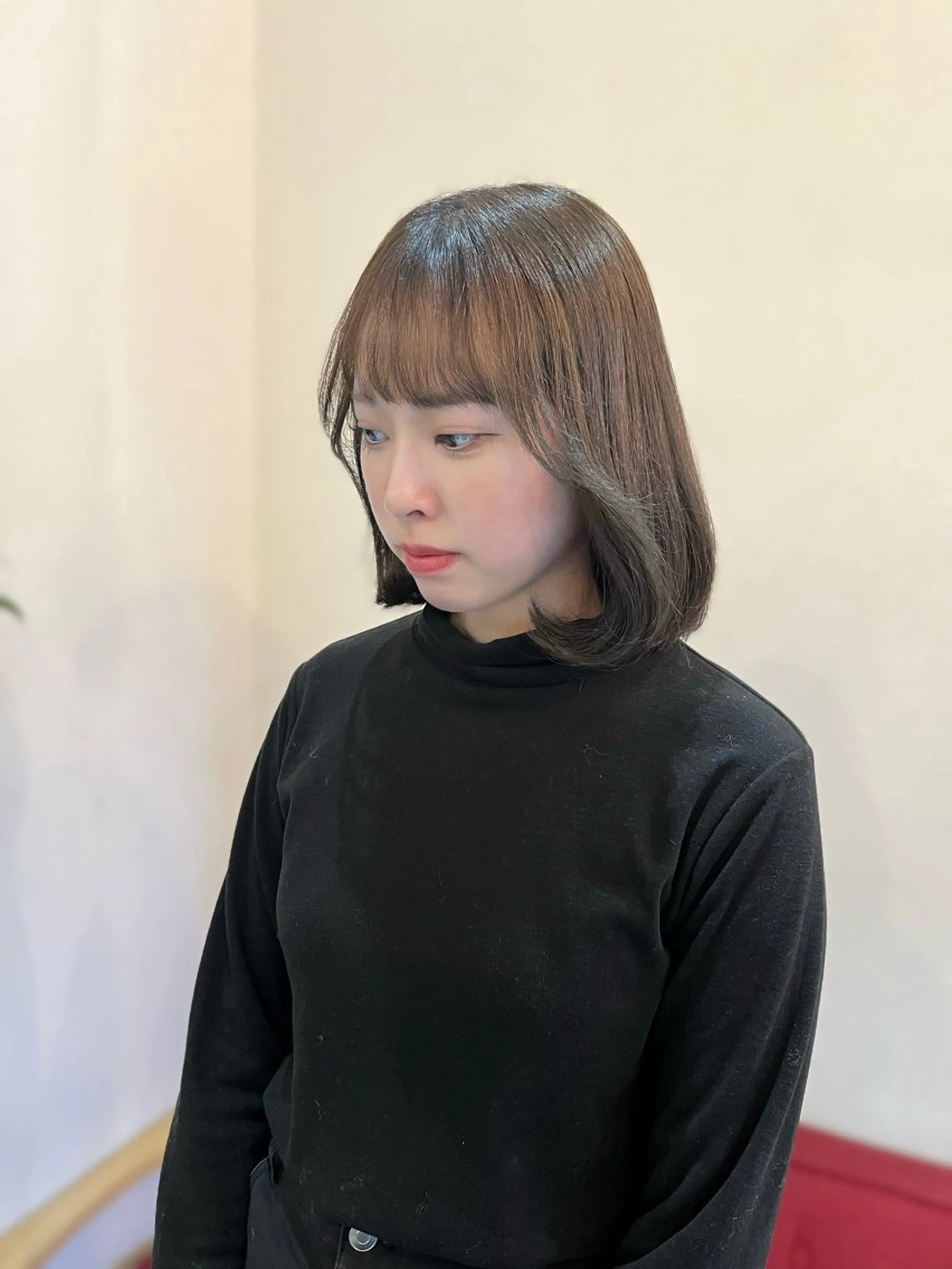 カラー パーマ 似合わせ顔まわり カット💛森尾真由美のヘアスタイル