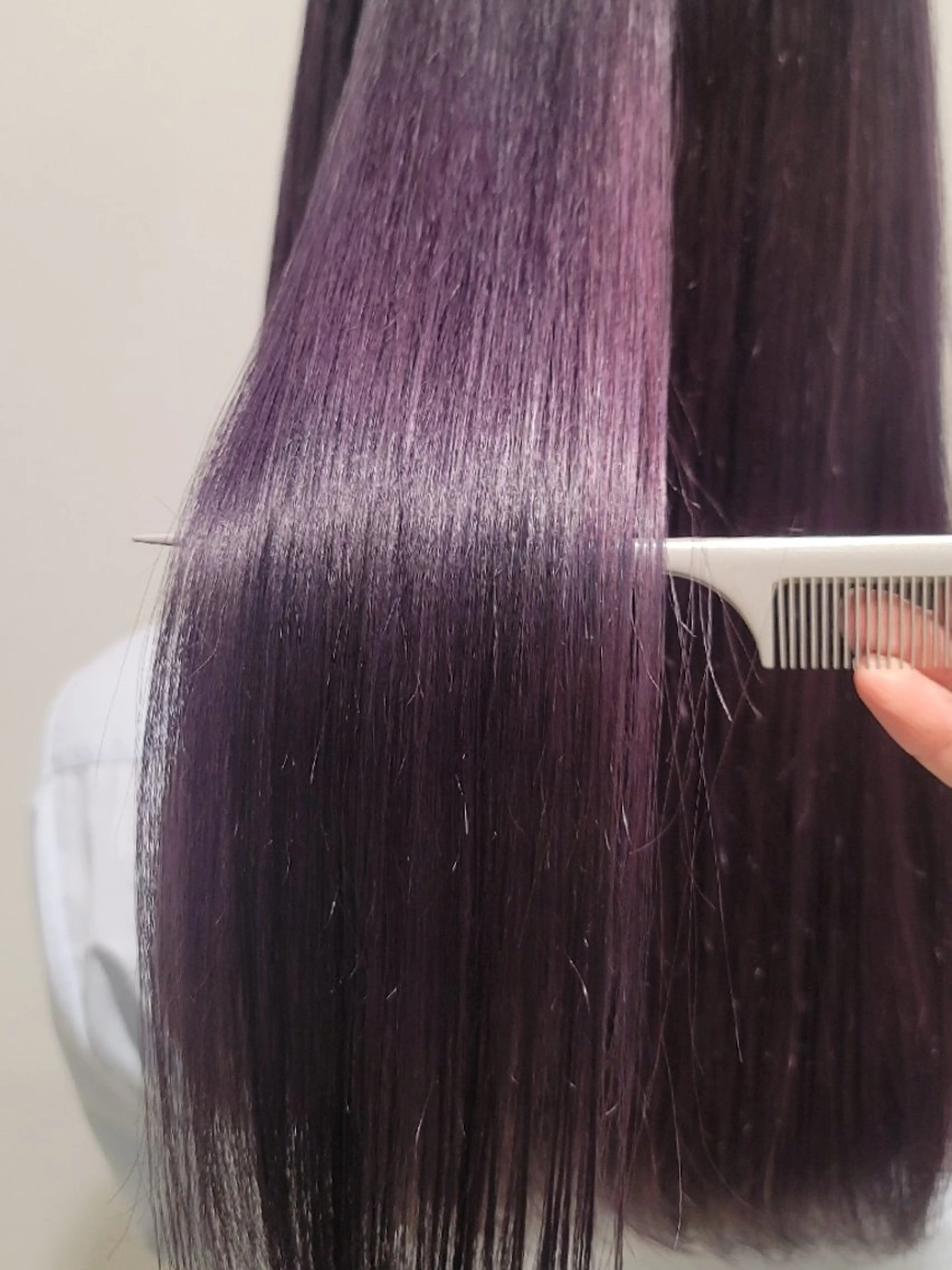 セミロング カラー ブリーチ 透明感カラー ラベンダーカラー カットモデル/ セット/宮里心香のヘアスタイル