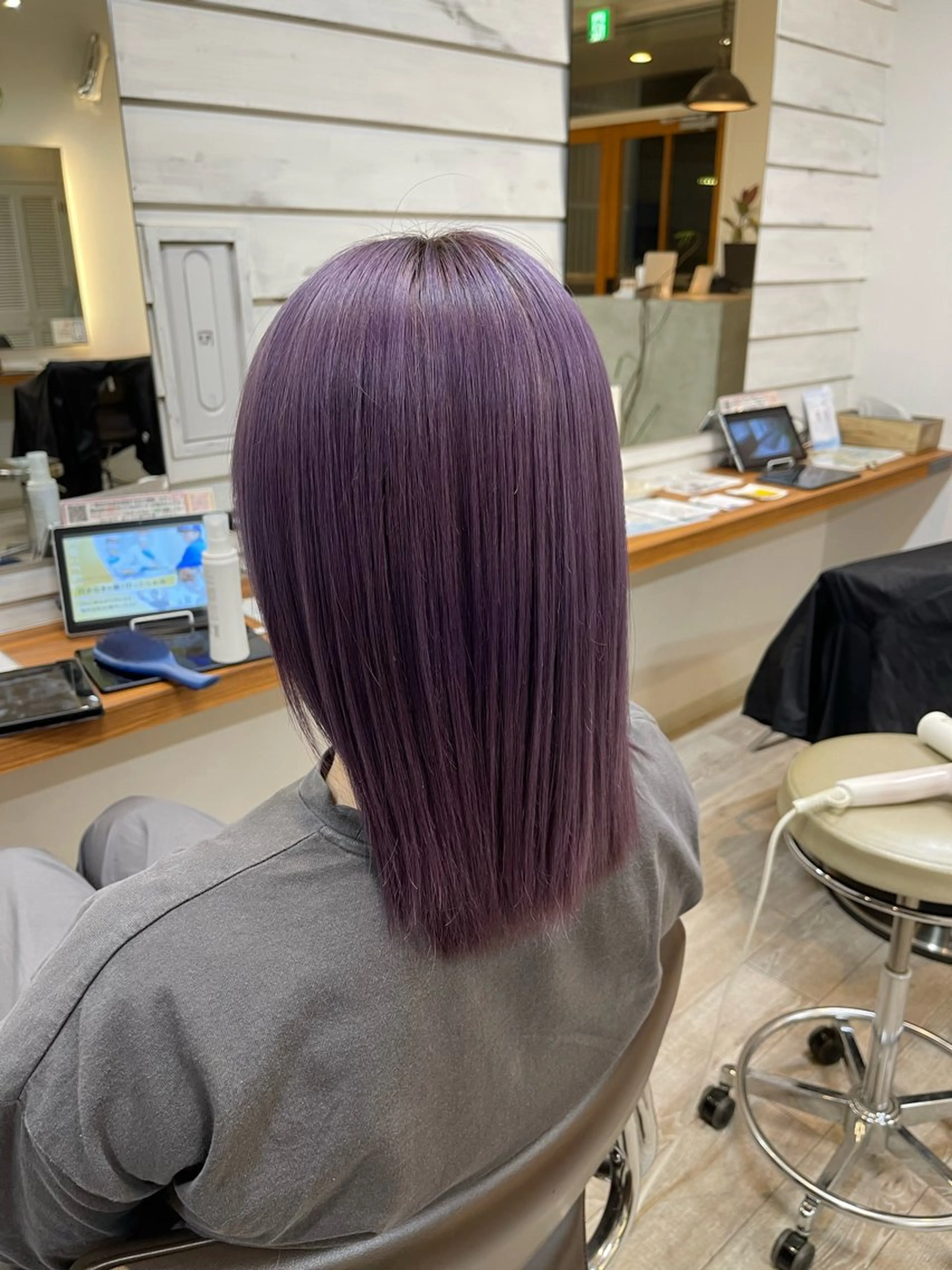 ミディアム カラー ブリーチ ピンクカラー ピンクパープル パープルカラー 寺田 さゆみのヘアスタイル