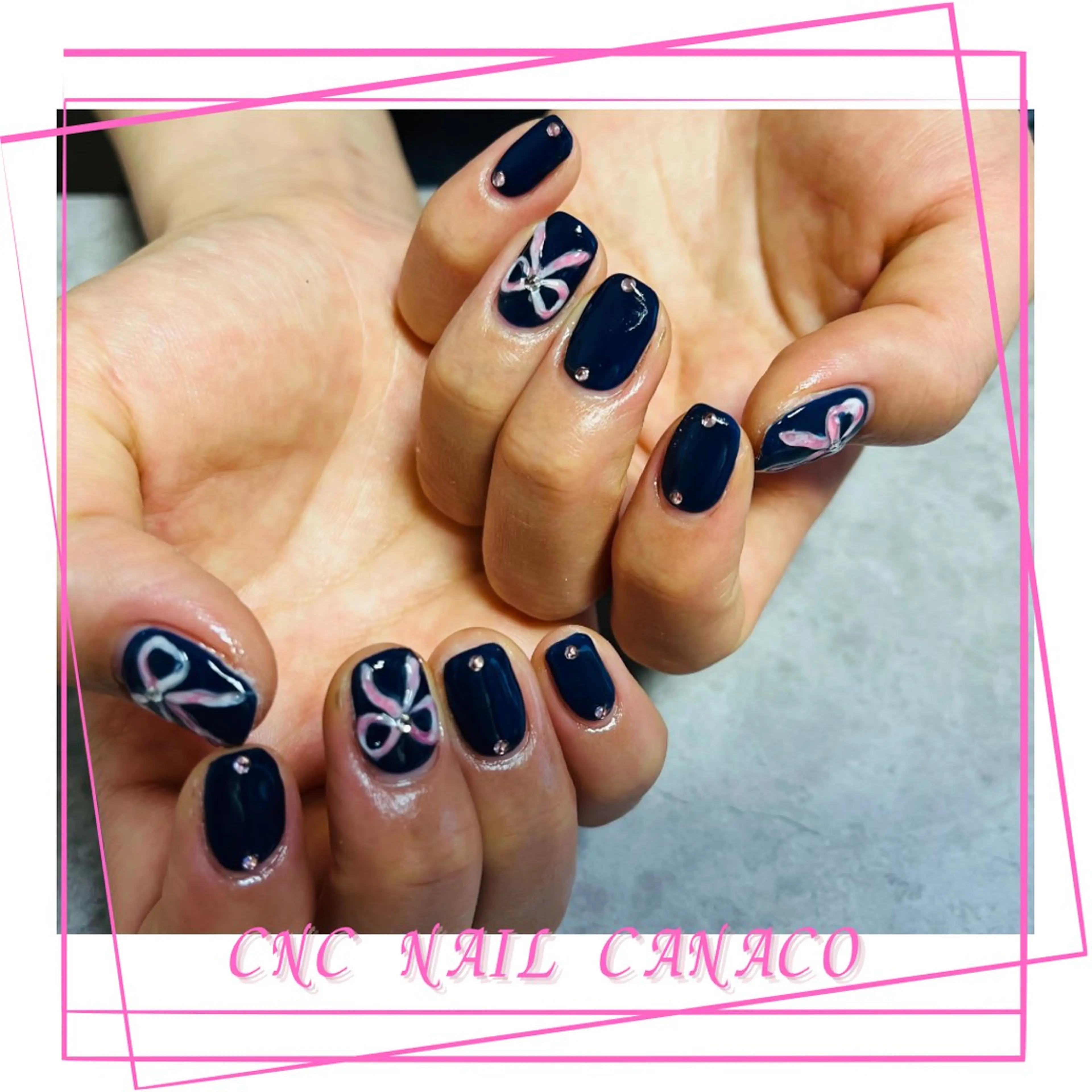 ネイル アートネイル 韓国ネイル 持ち込み ネイビー ニュアンスネイル ハンドネイル ハンドケア ベテランネイル cnc  nailのネイルデザイン