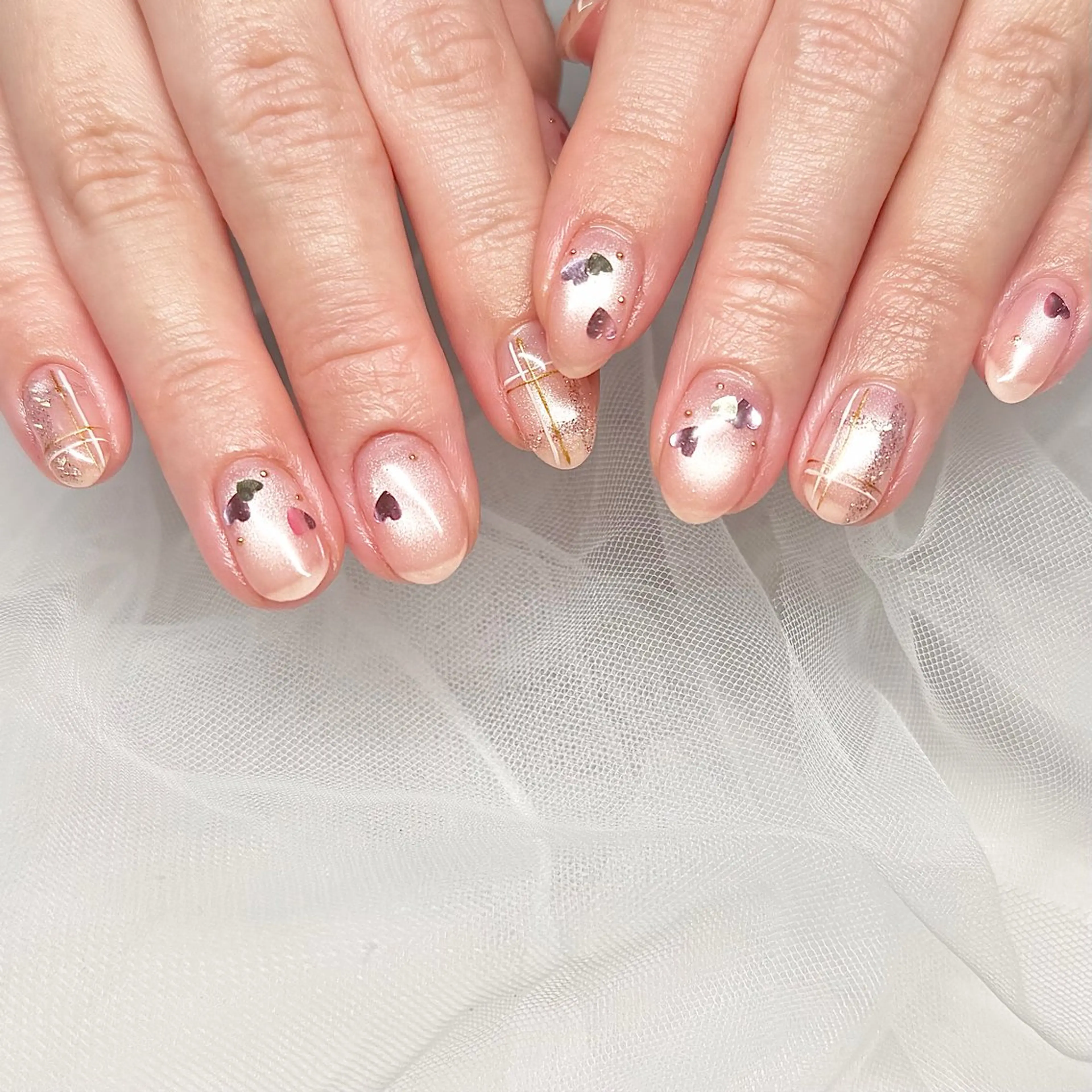 ネイル 長さ出し フラッシュネイル ジェルネイル マグネットネイル 持ち込み ハンドネイル 🌷Gemini nami🌷のネイルデザイン