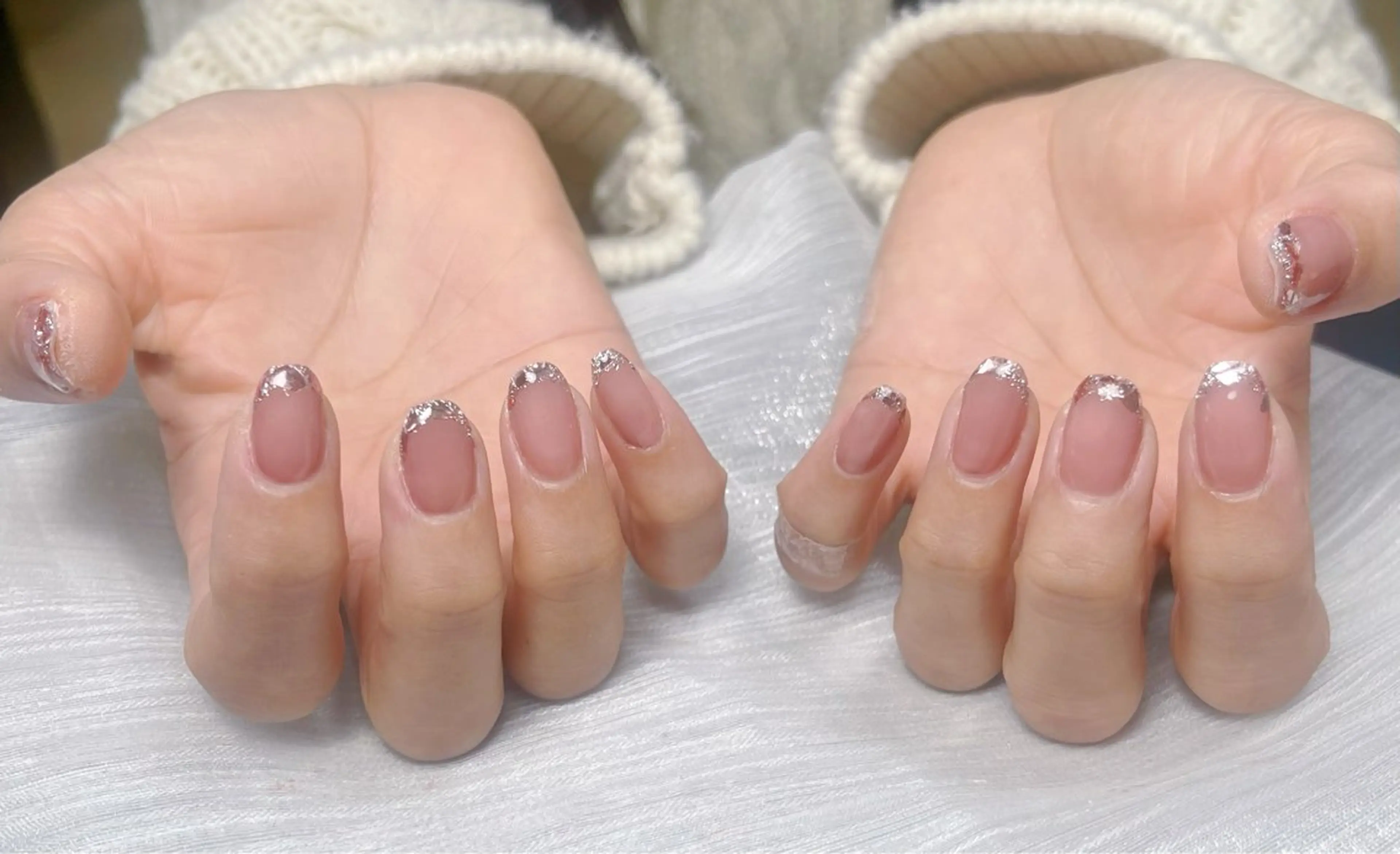 ネイル フレンチネイル ガラスフレンチ RIN Amiのネイルデザイン