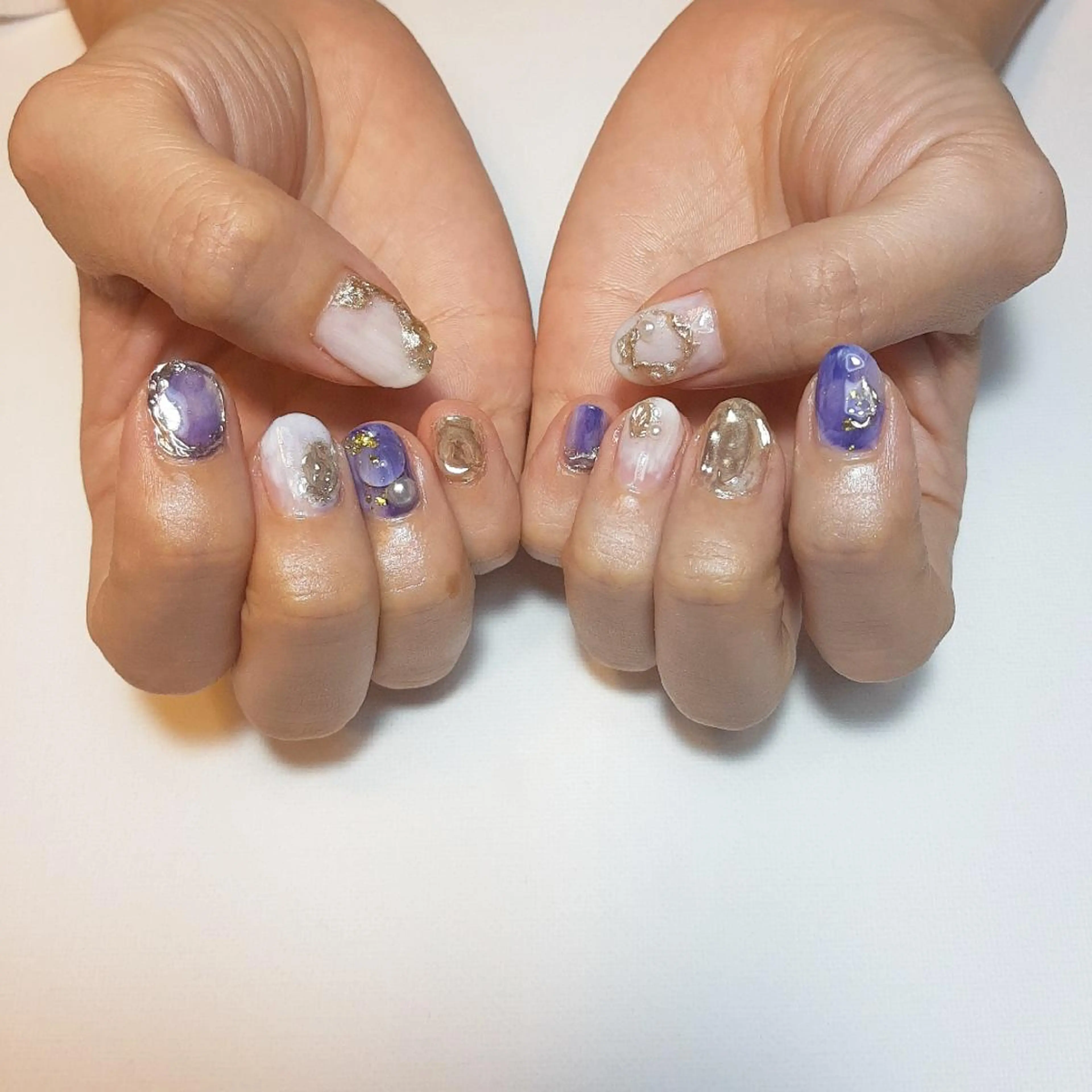 ネイル ニュアンスネイル パープル owlnail /持込みデザイン専門のネイルデザイン