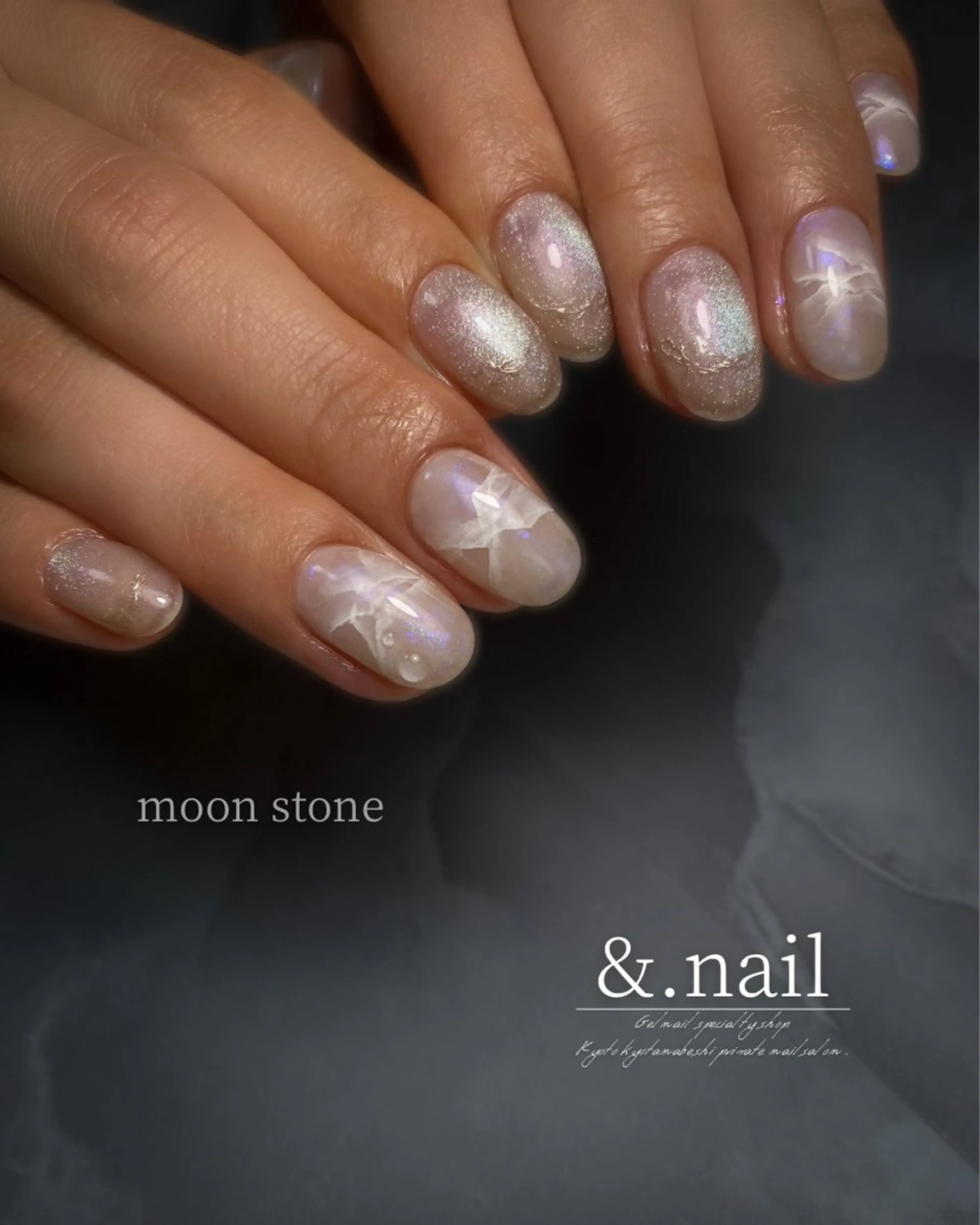 ネイル アートネイル ブルー シンプルネイル ストーンネイル ハンドネイル &.nail/ ニュアンス/持込み可のネイルデザイン