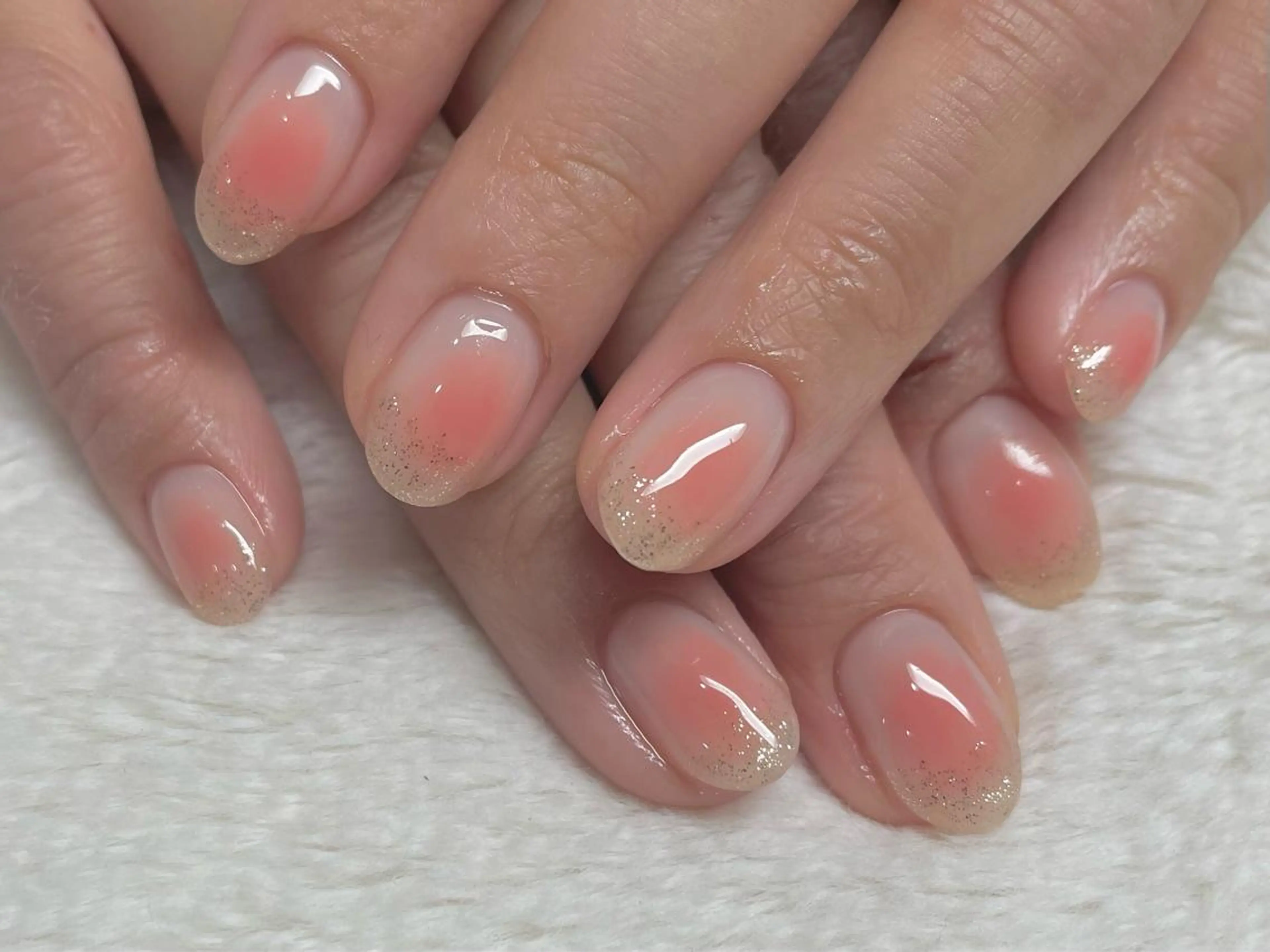 ネイル チークネイル ラメ(グリッター) riri-nail Rie Endoのネイルデザイン