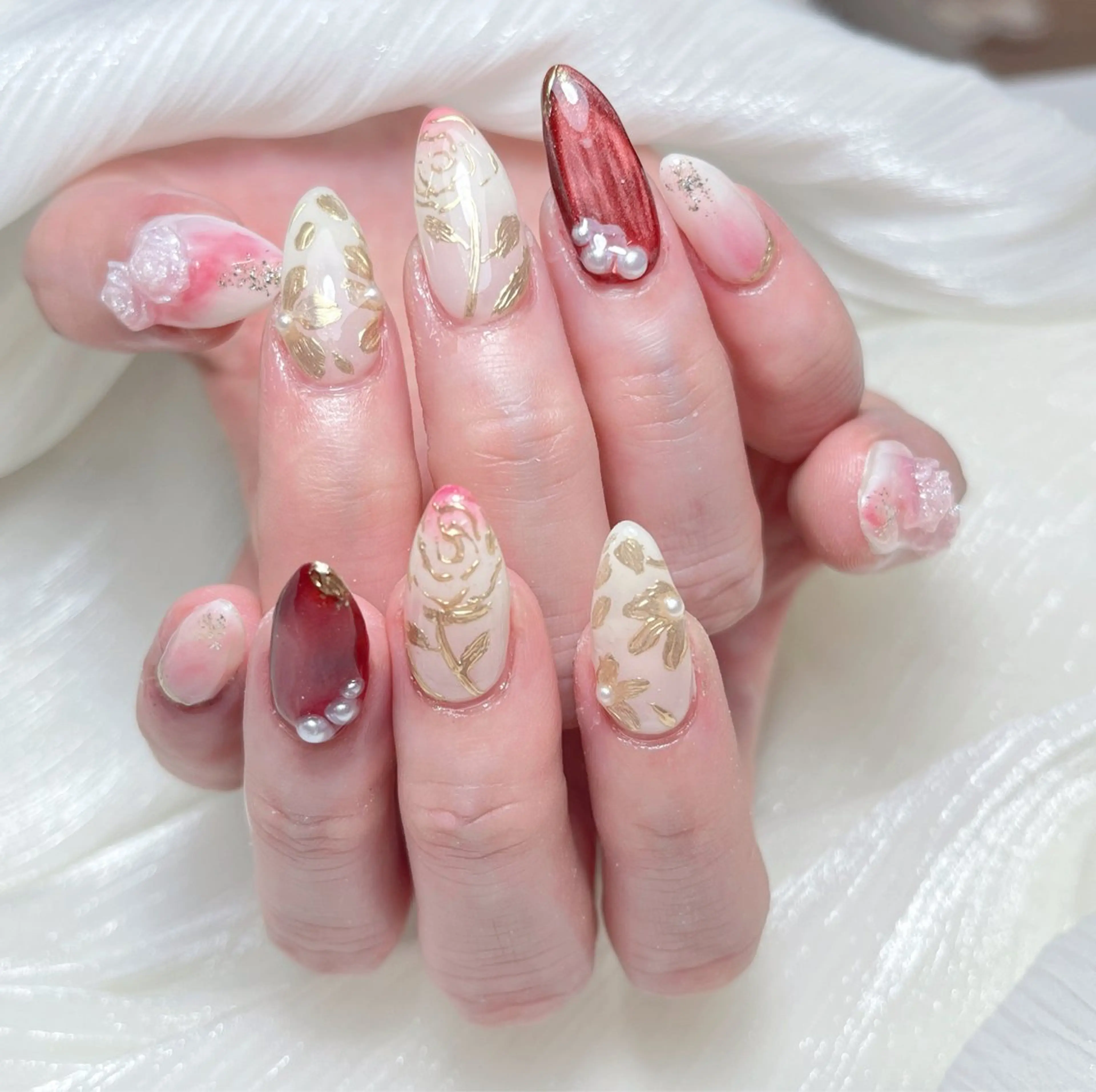 ネイル candy nail 韓国風ワンホンネイルのネイルデザイン