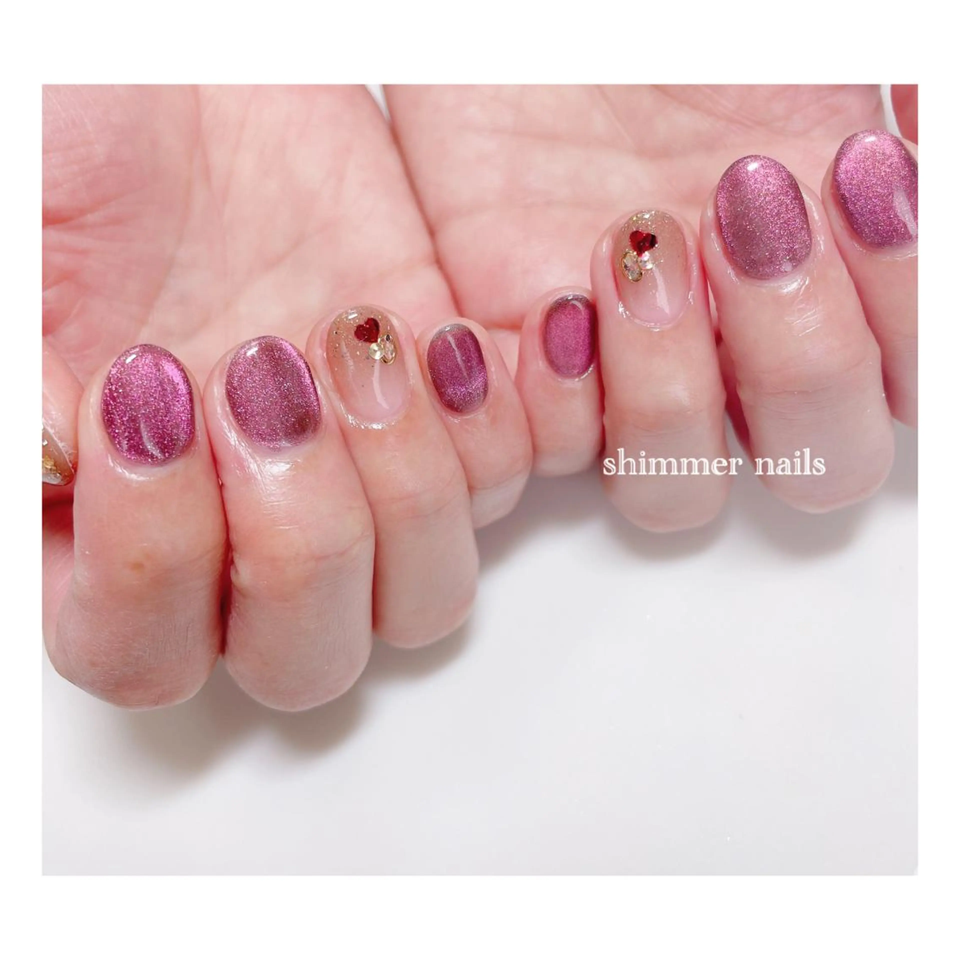 ネイル バレンタイン shimmer nailsのネイルデザイン