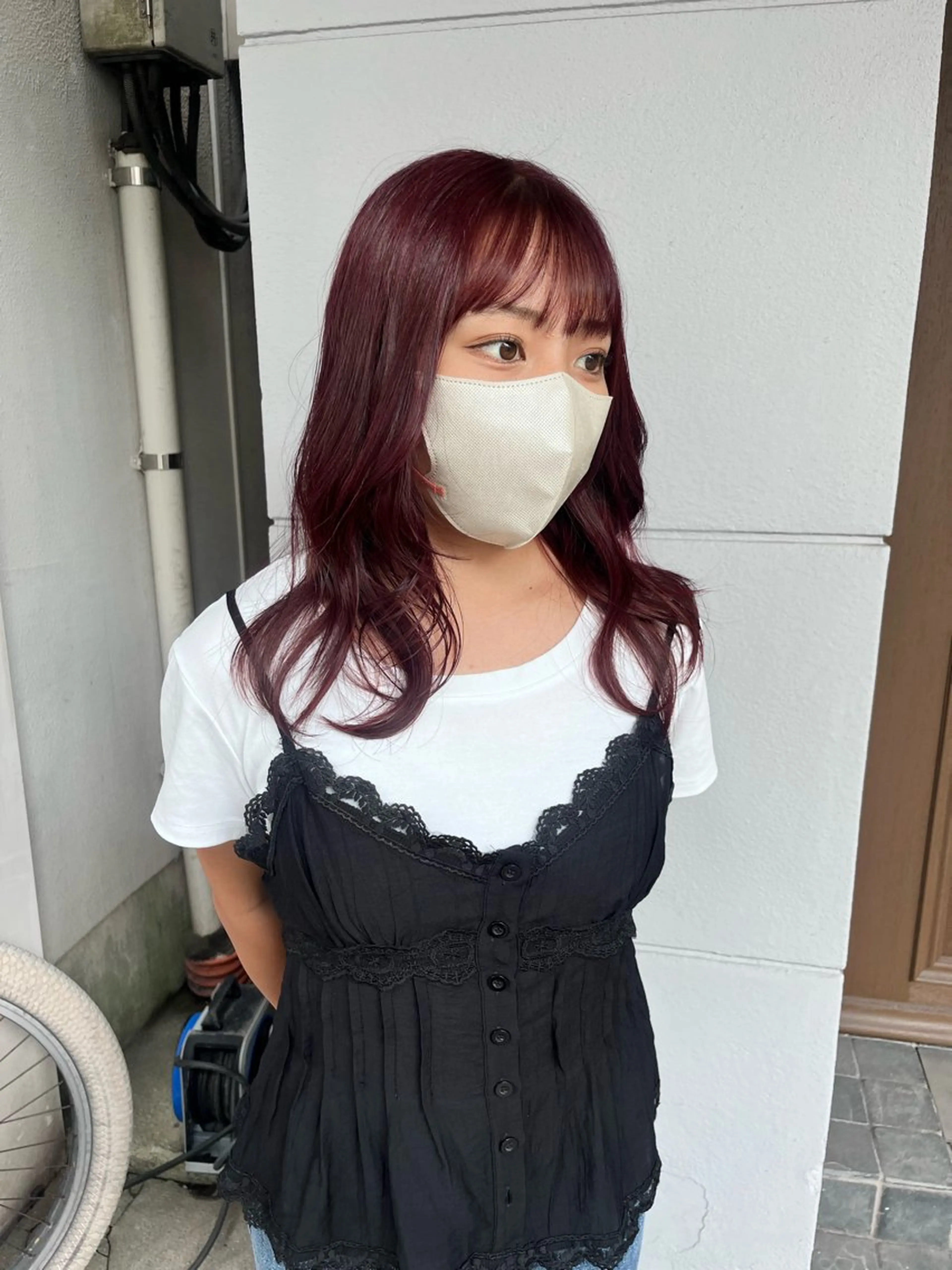 セミロング カラー ダブルカラー ヘアカラー niko RINKAのヘアスタイル