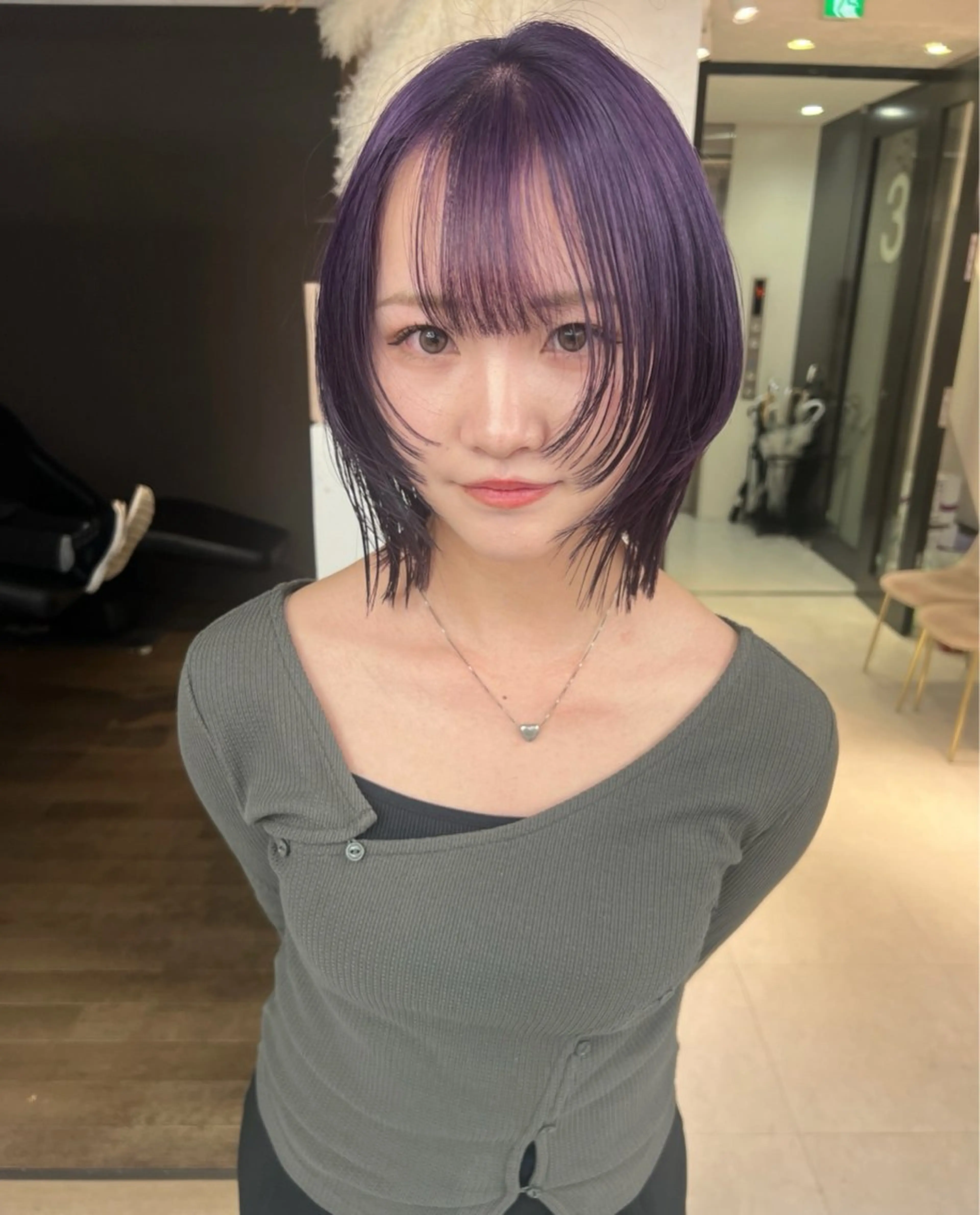 ショート カラー ブリーチ ダブルカラー ハイトーンカラー インナーカラー ピンクカラー ブリーチ/ウルフ ハッシュカット/石山のヘアスタイル