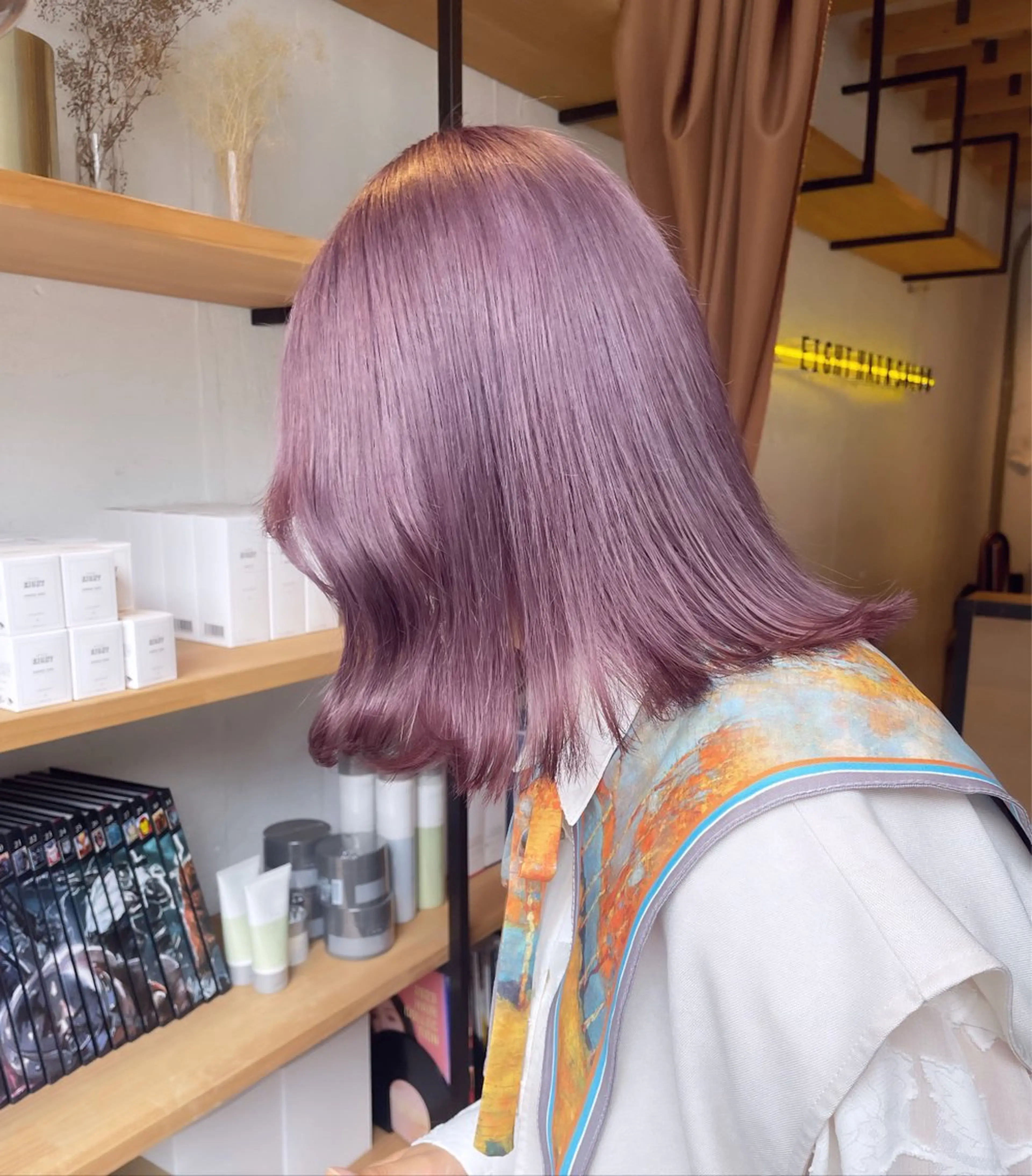 ミディアム カラー ラベンダーカラー ピンクカラー ピンクラベンダー EIGHT 中川原   菜々子のヘアスタイル