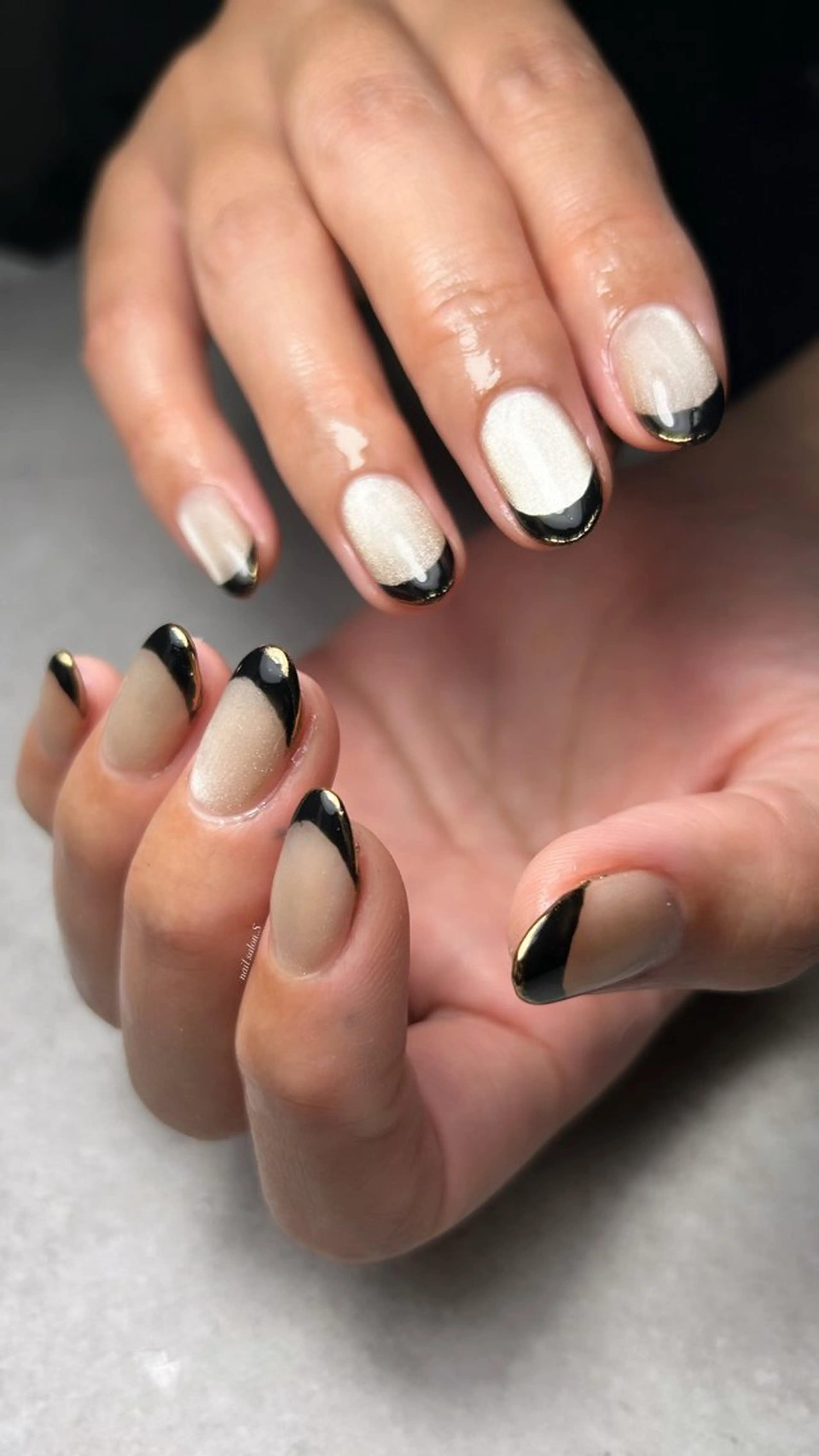 ネイル フレンチネイル ジェルネイル ミラーネイル 持ち込み スカルプネイル ハンドネイル 関山 志乃のネイルデザイン