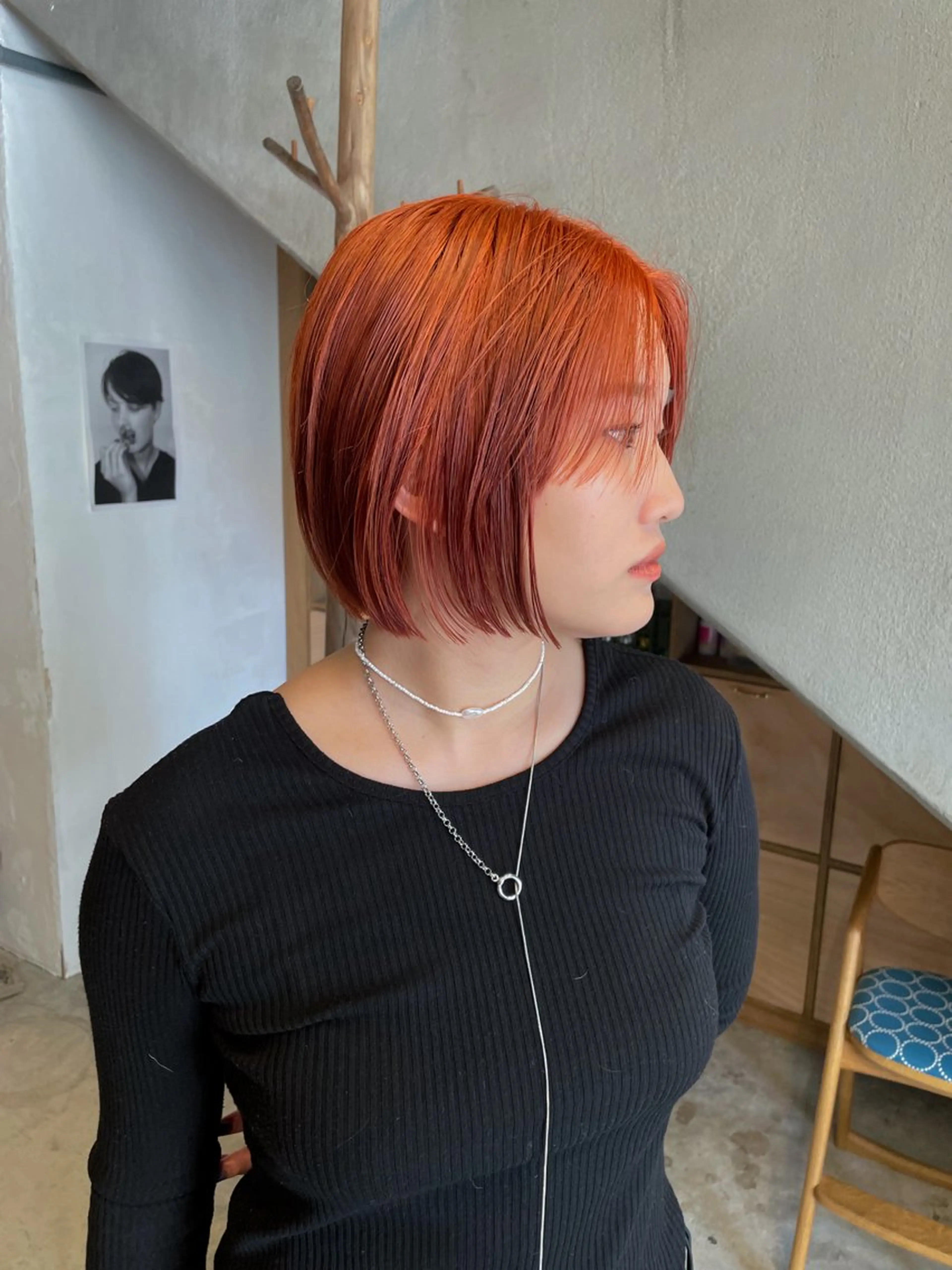 ショート カラー パーマ/レイヤー 岩山丈一郎のヘアスタイル