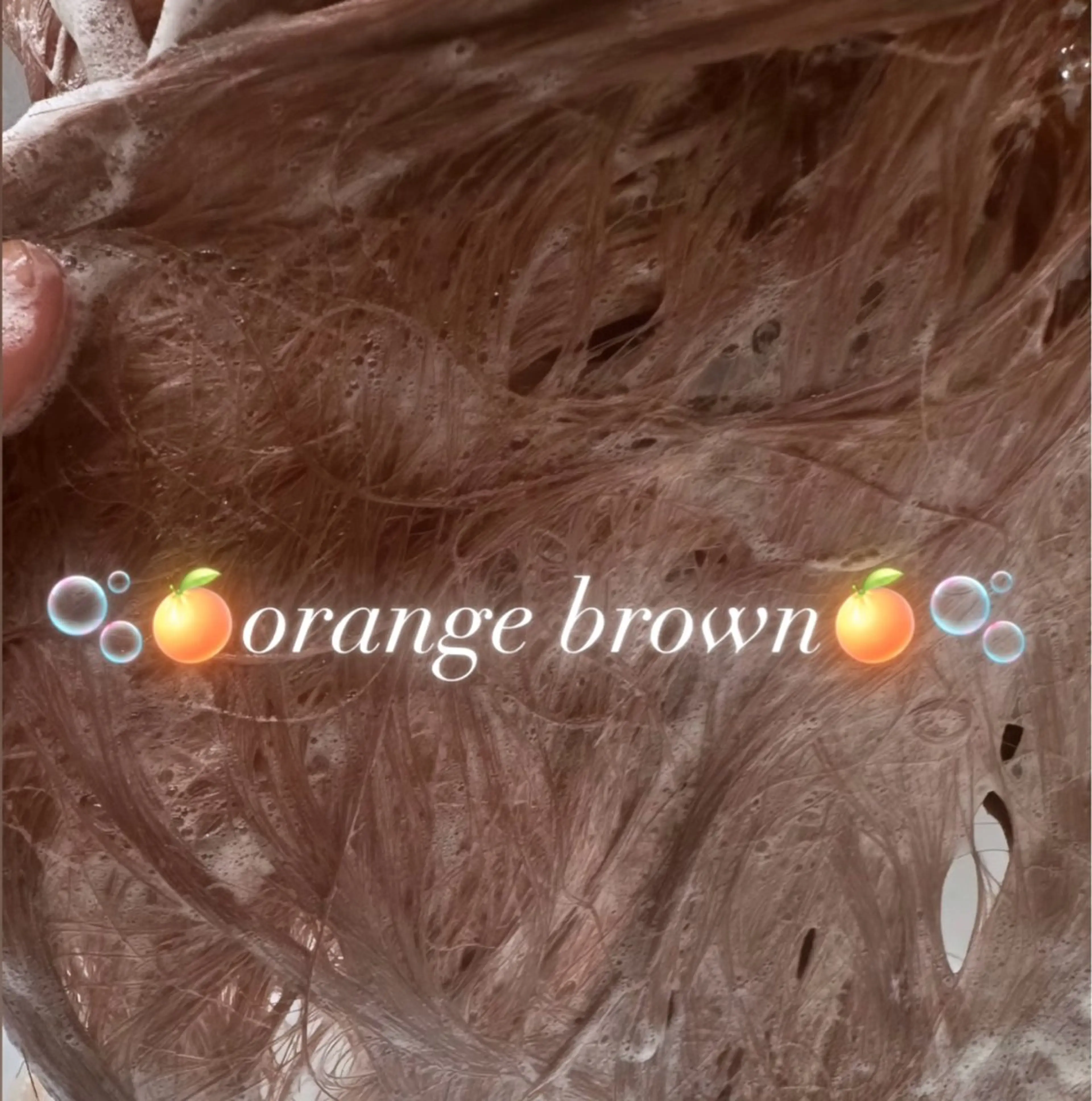 セミロング カラー ブリーチ ブラウンカラー オレンジ オレンジブラウン ヘアカラー ブリーチカラー/ 透明感カラー/竜希のヘアスタイル