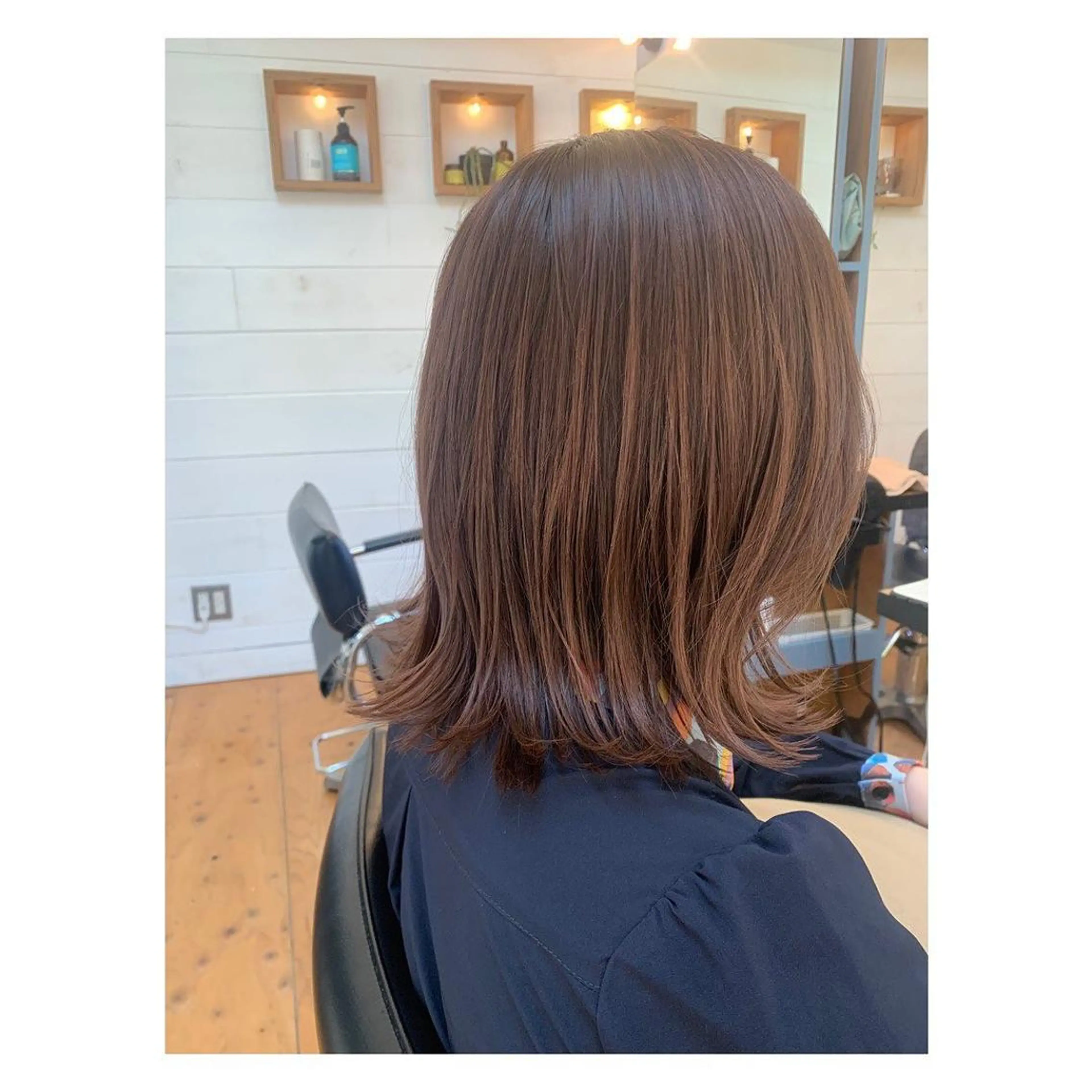 カラー ブラウンカラー オレンジ オレンジブラウン ボブ Lagom なかだのヘアスタイル