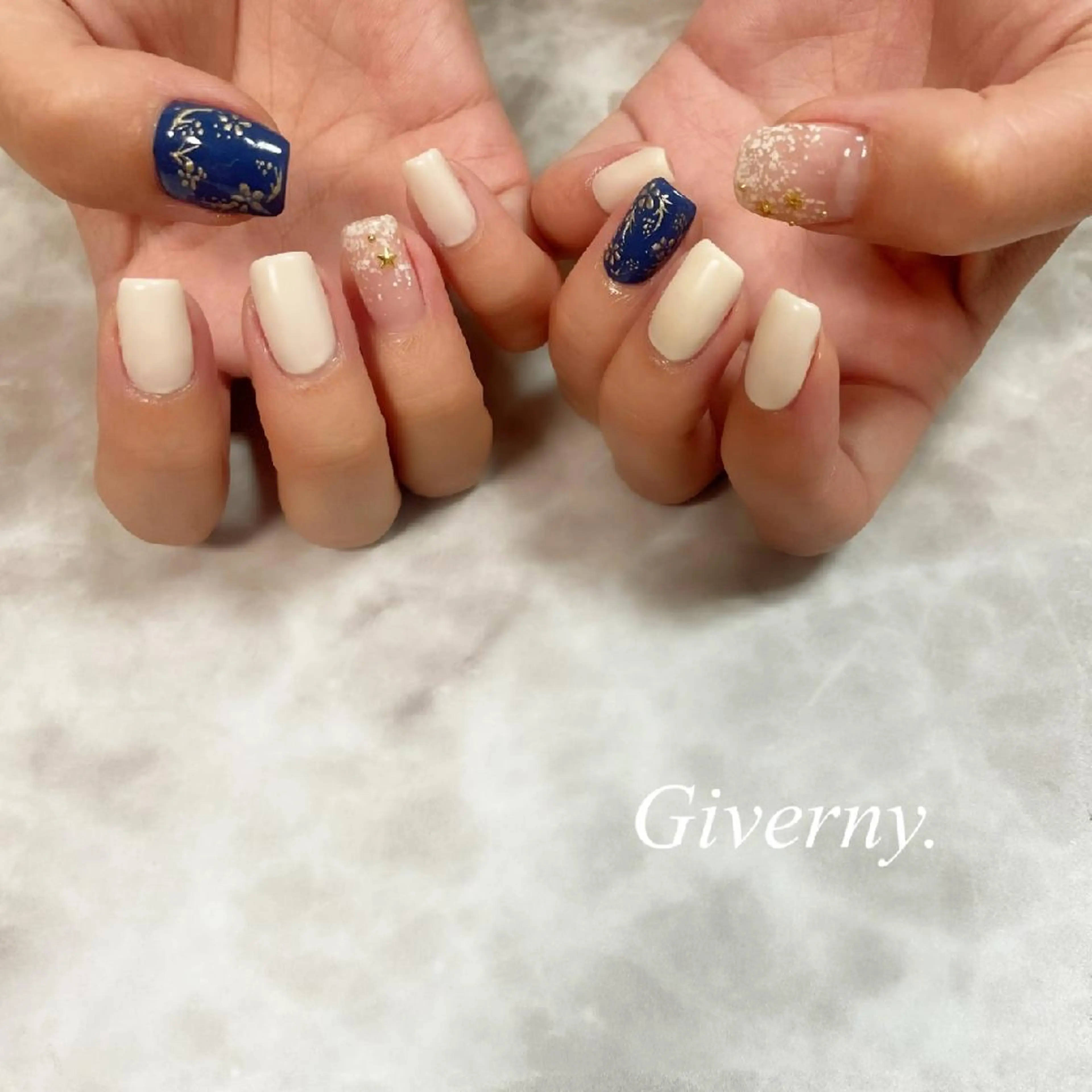 ネイル フラワーネイル ハンドネイル Giverny .のネイルデザイン