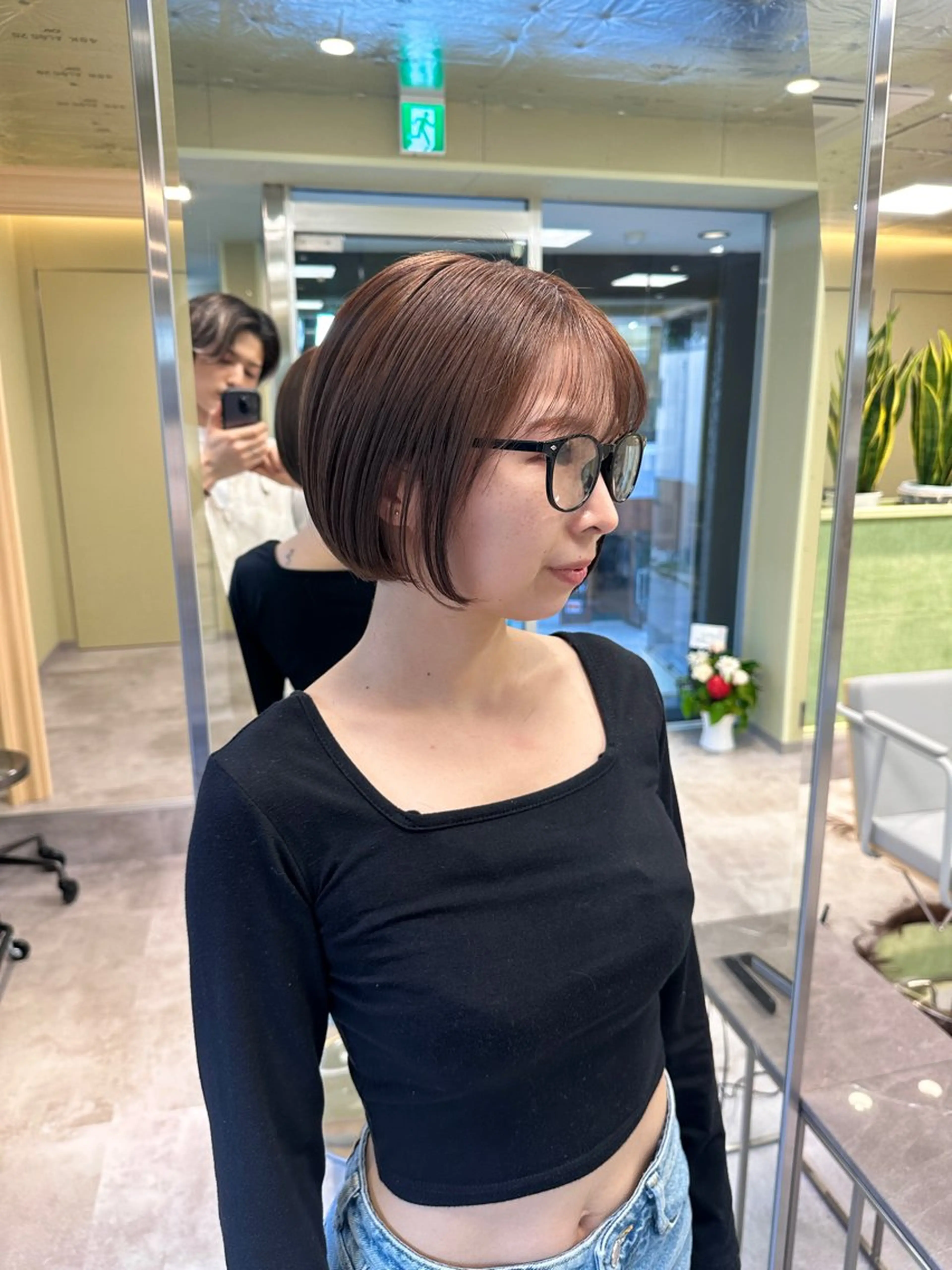 ショート ヘアカラー ボブ/ぱつっとボブ/ 谷口 海星のヘアスタイル