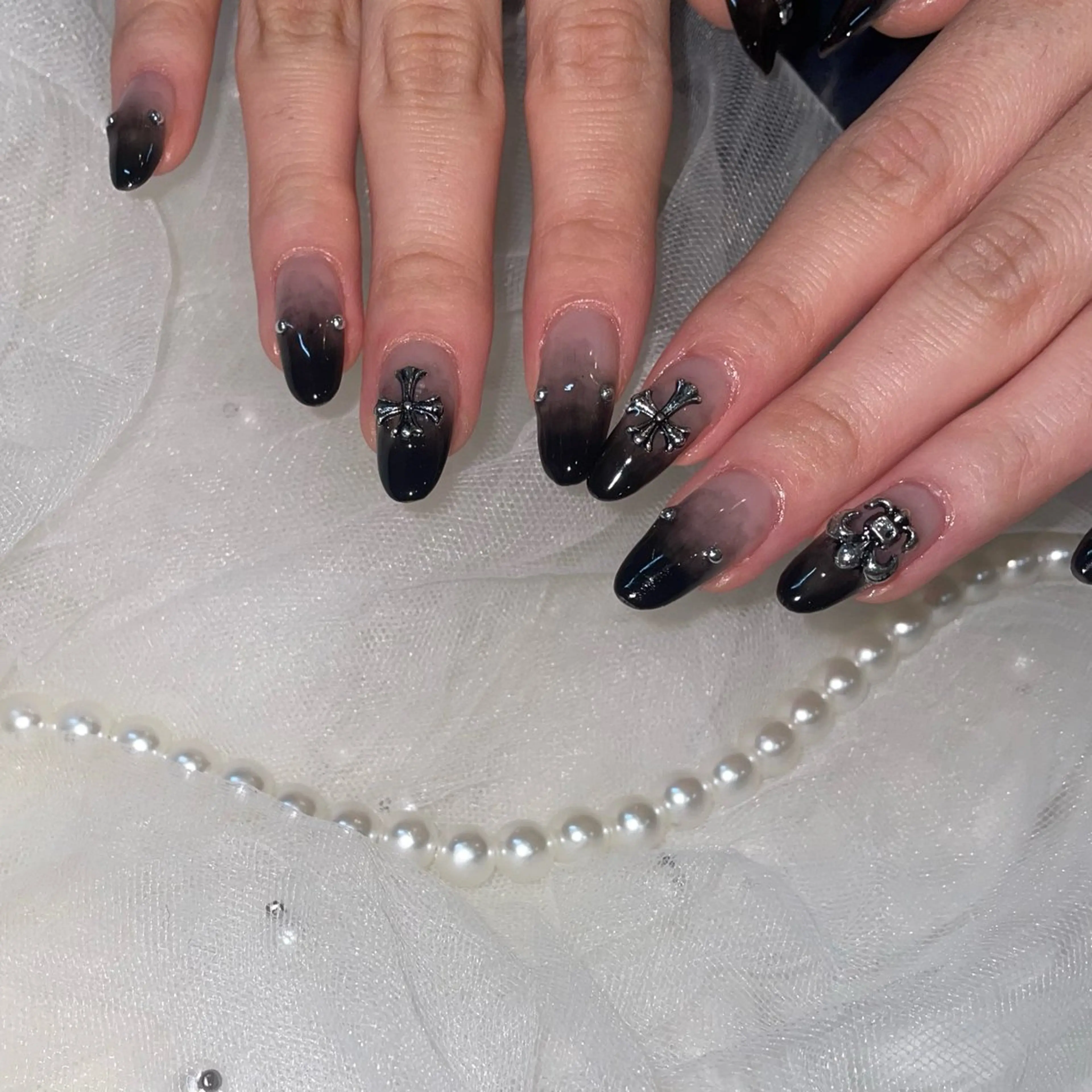 ネイル ハンドネイル Blue daisy RIN🎀のネイルデザイン