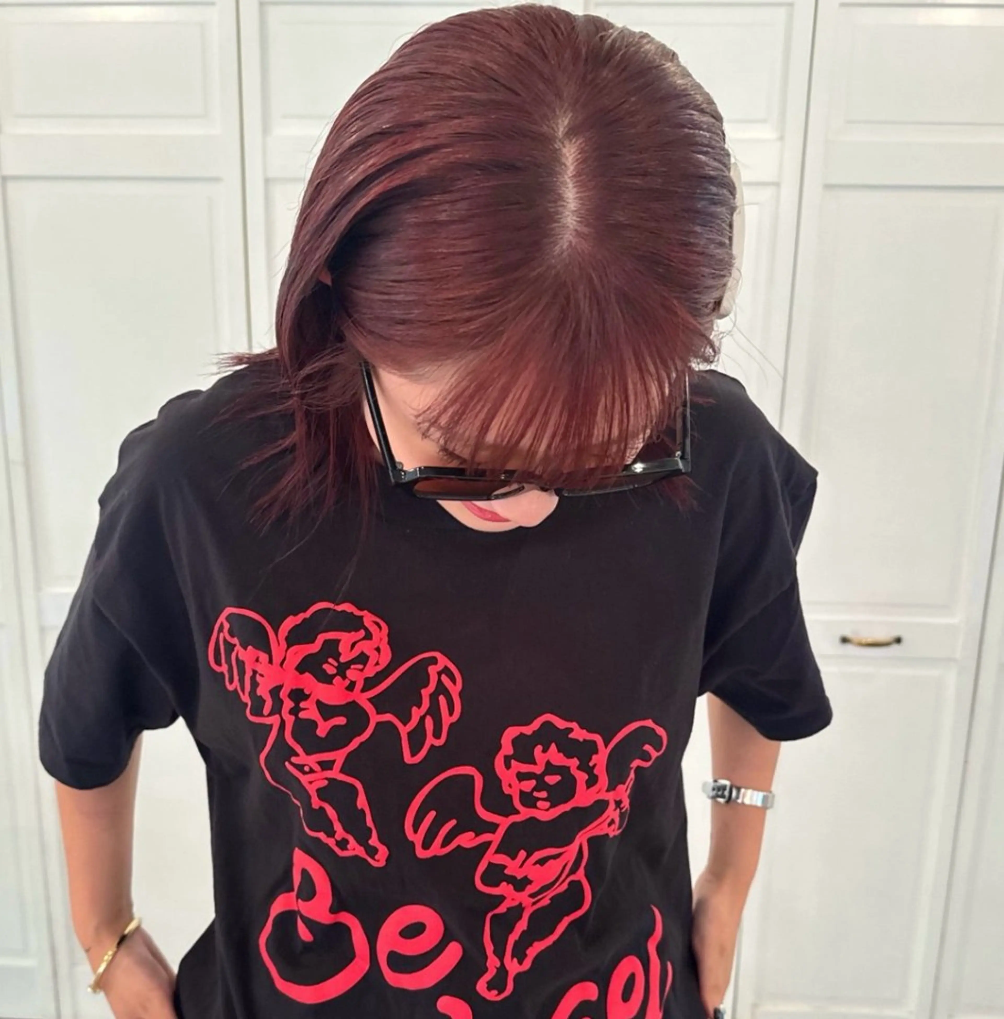 ミディアム カラー 升方 楓のヘアスタイル