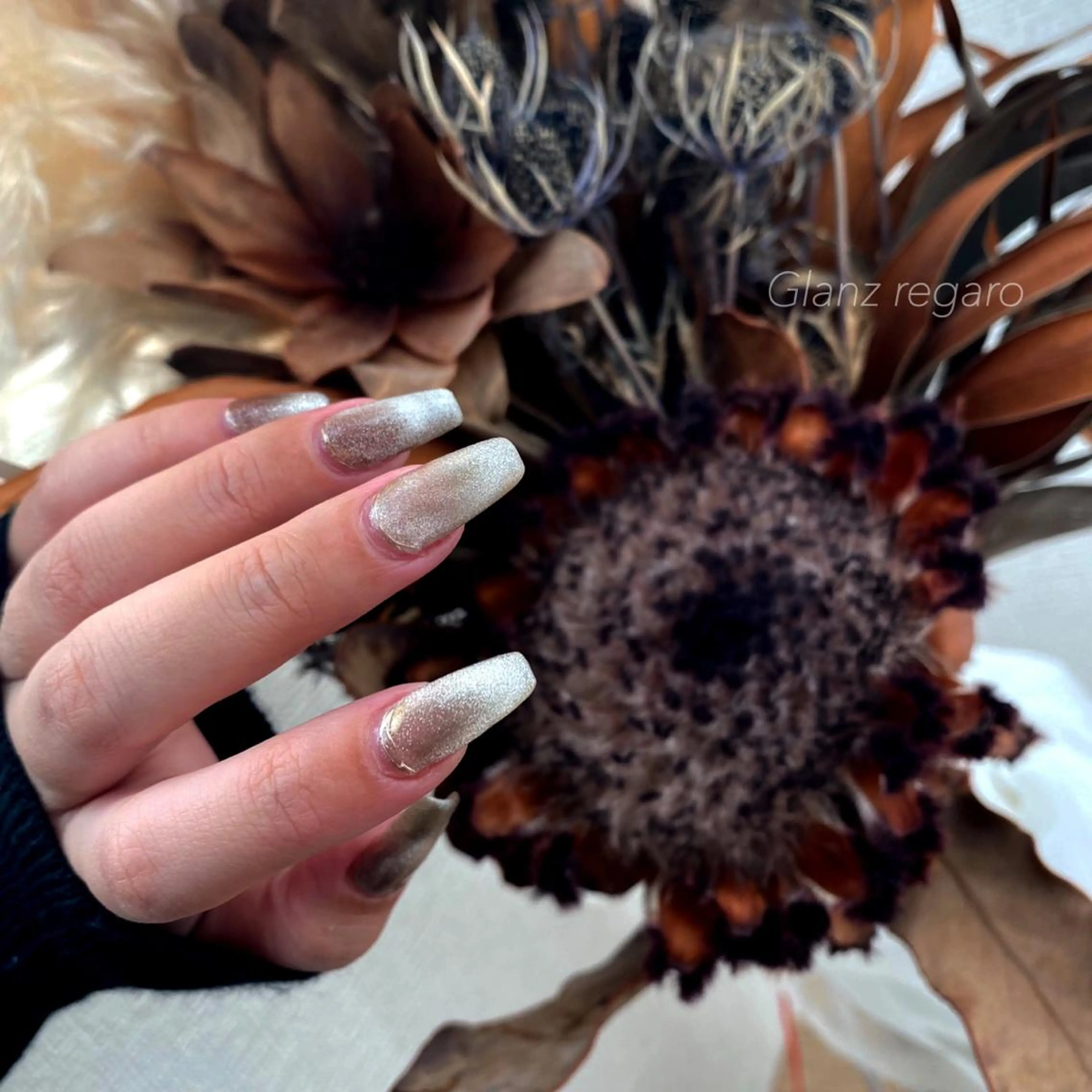 ネイル キラキラネイル マグネットネイル Glanz regaroのネイルデザイン