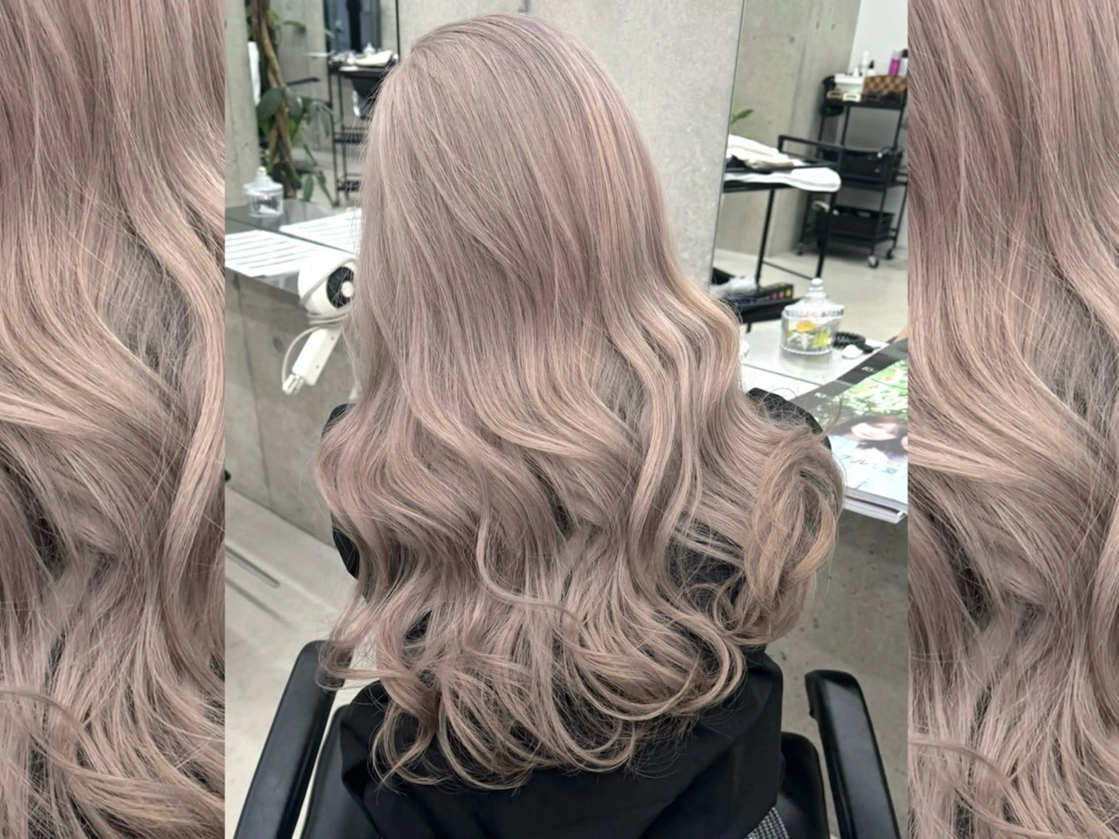 ロング カラー ベージュカラー ピンクカラー ピンクベージュ 齋藤 梨乃のヘアスタイル