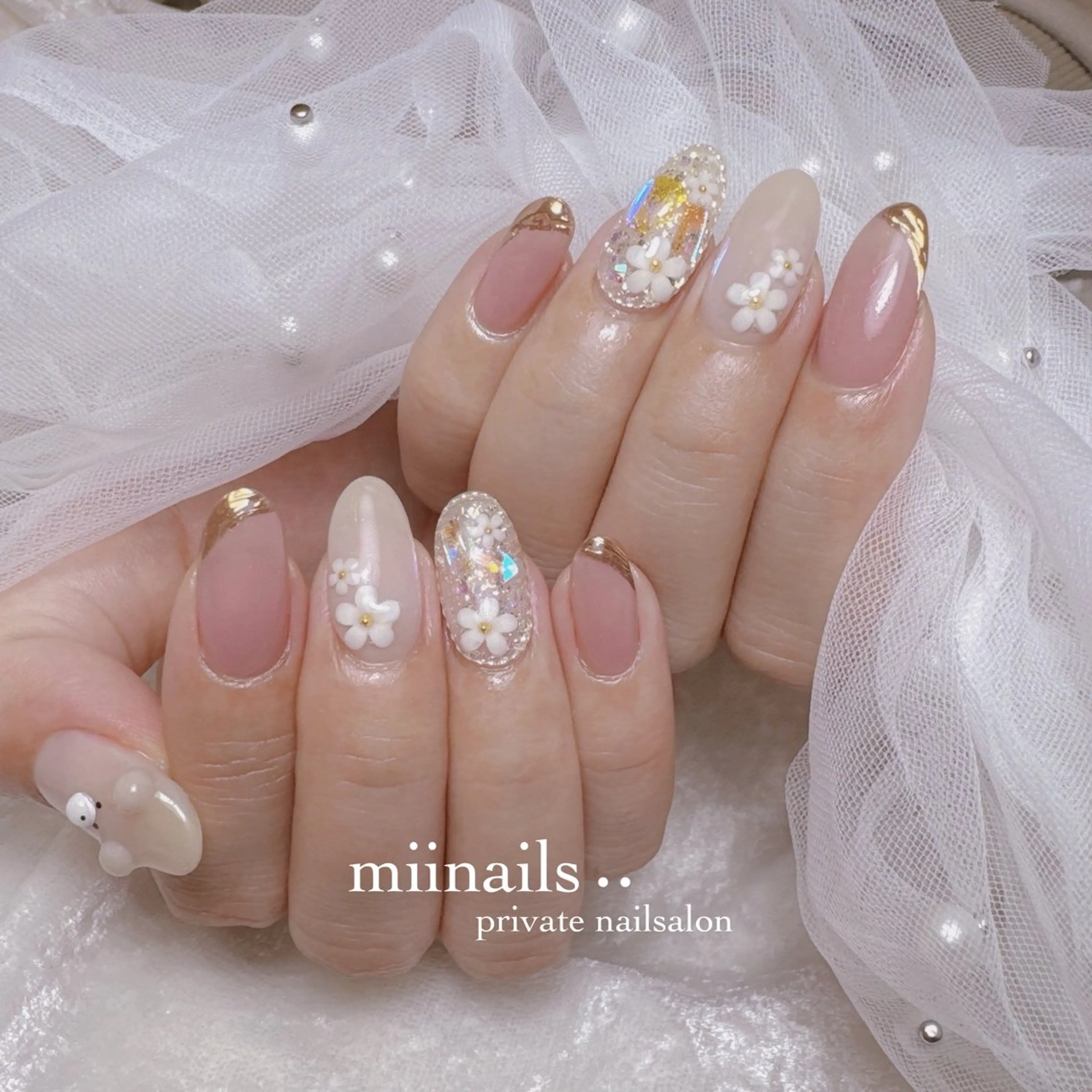 ネイル 韓国ネイル マグネットネイル ワンホンネイル ハンドネイル nailsalon miinailsのネイルデザイン