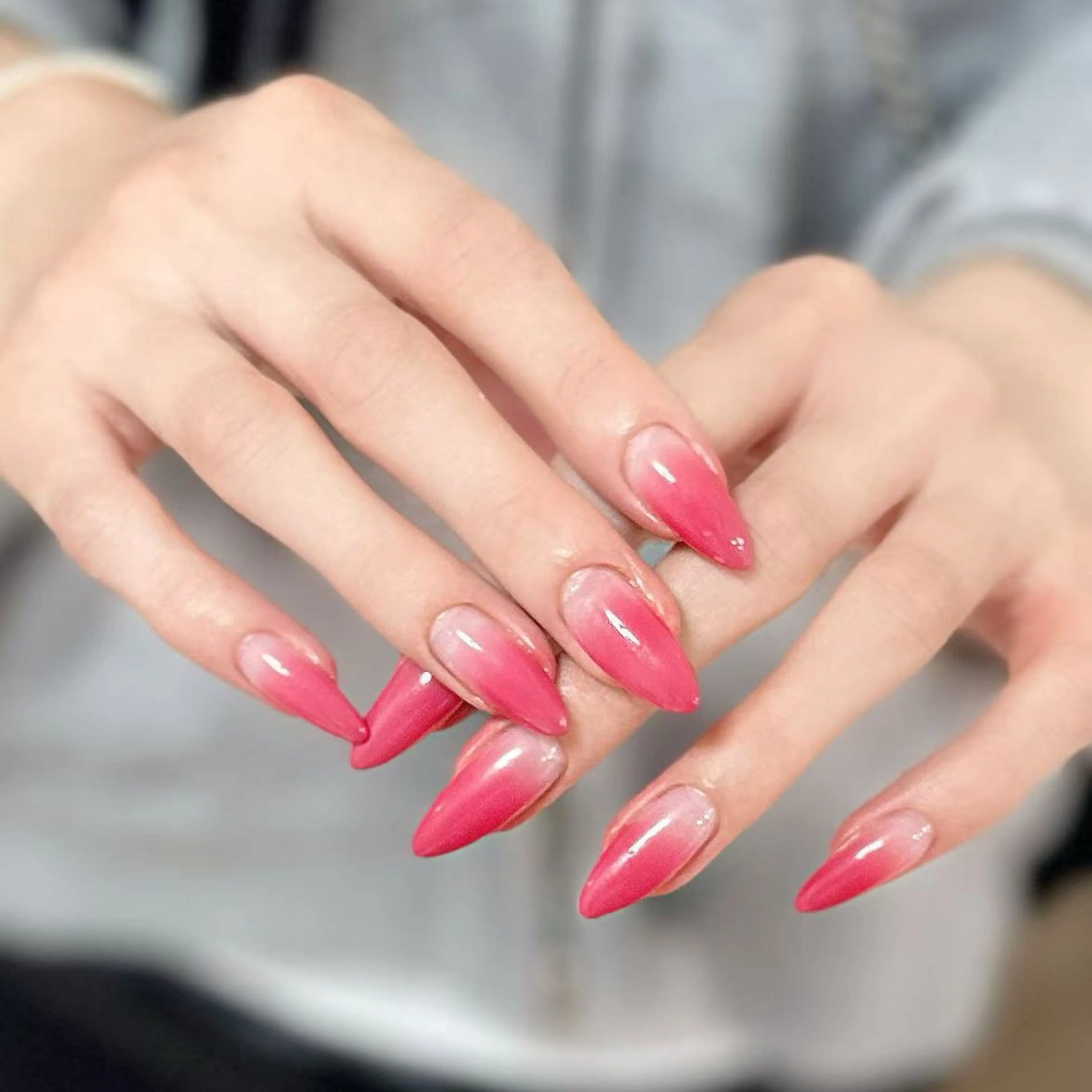 ネイル アートネイル オーロラネイル チークネイル フレンチネイル ガラスフレンチ 🎀🎀YooLi Nail Salonのネイルデザイン