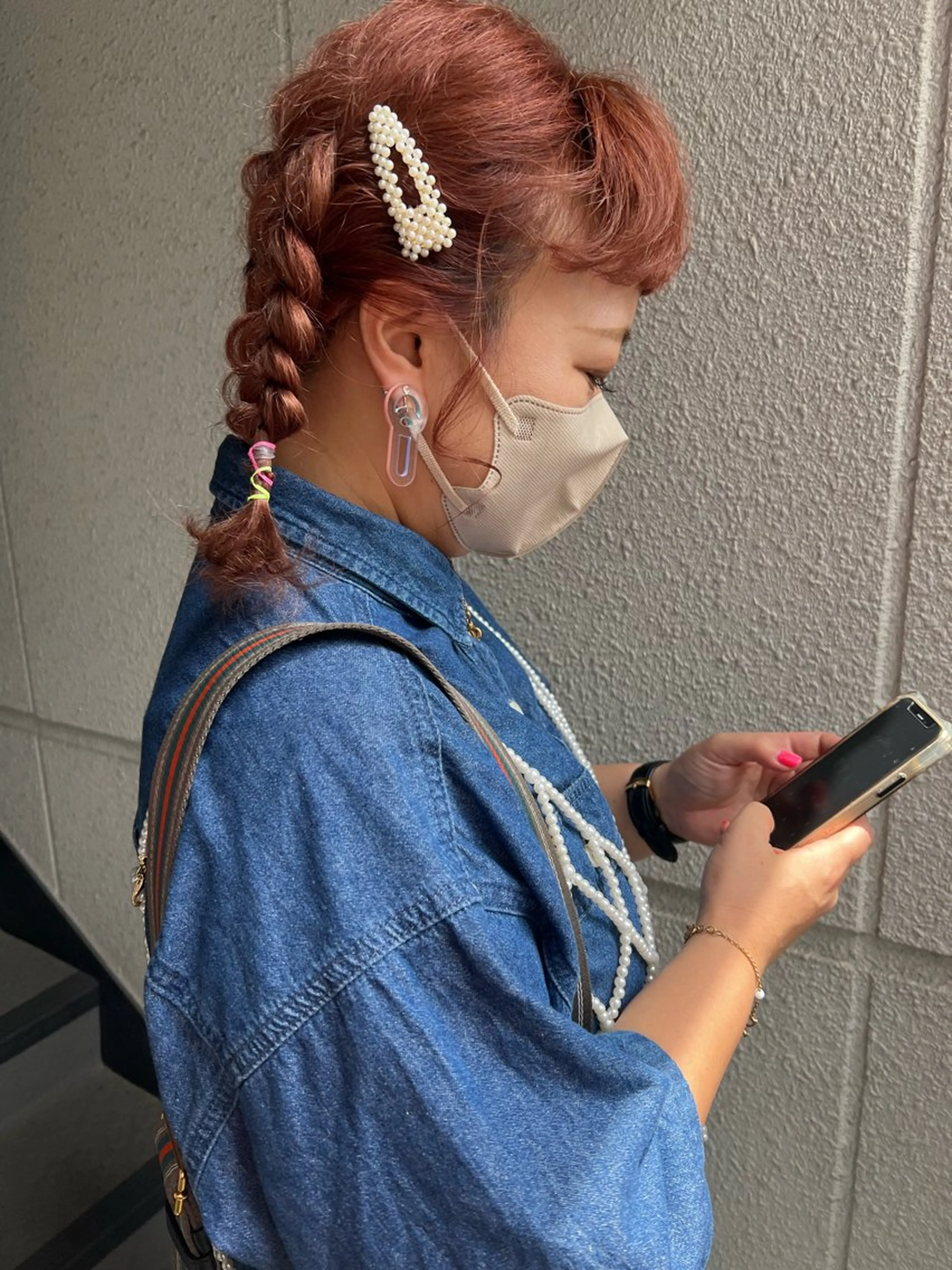 ミディアム カラー ヘアアレンジ オレンジ ヘアカラー カラーパティシエ facce🌼ikoのヘアスタイル